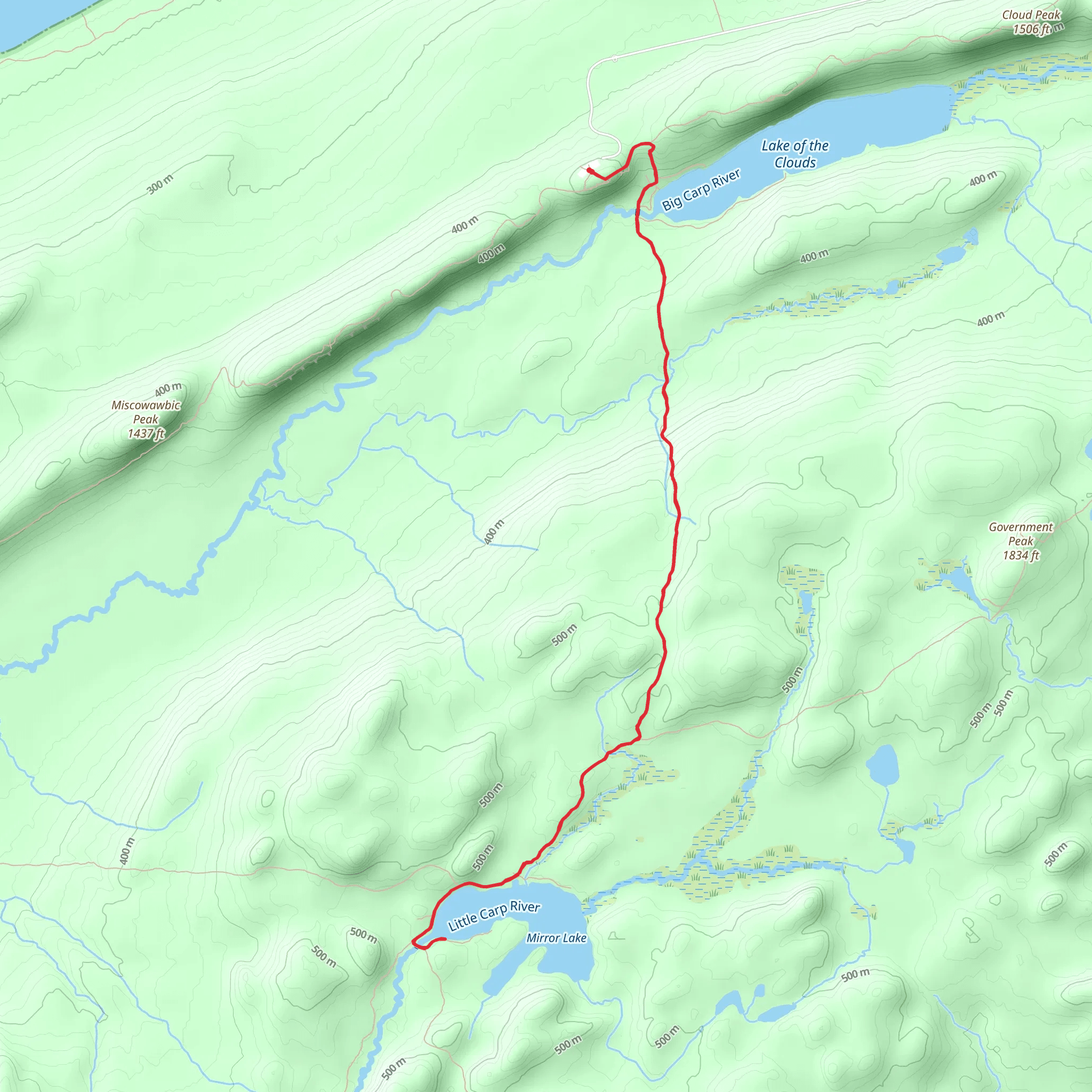 North Mirror Lake Trail mobile static map