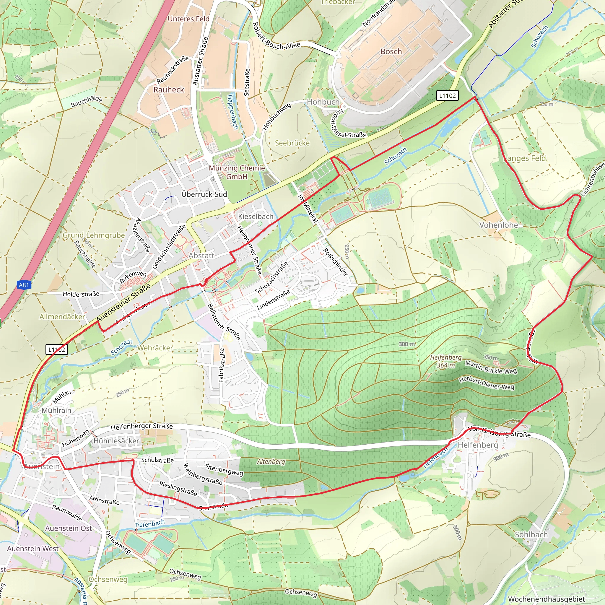 Nebenlinie des SAV and Schozachtaler Burgenrunden Loop mobile static map