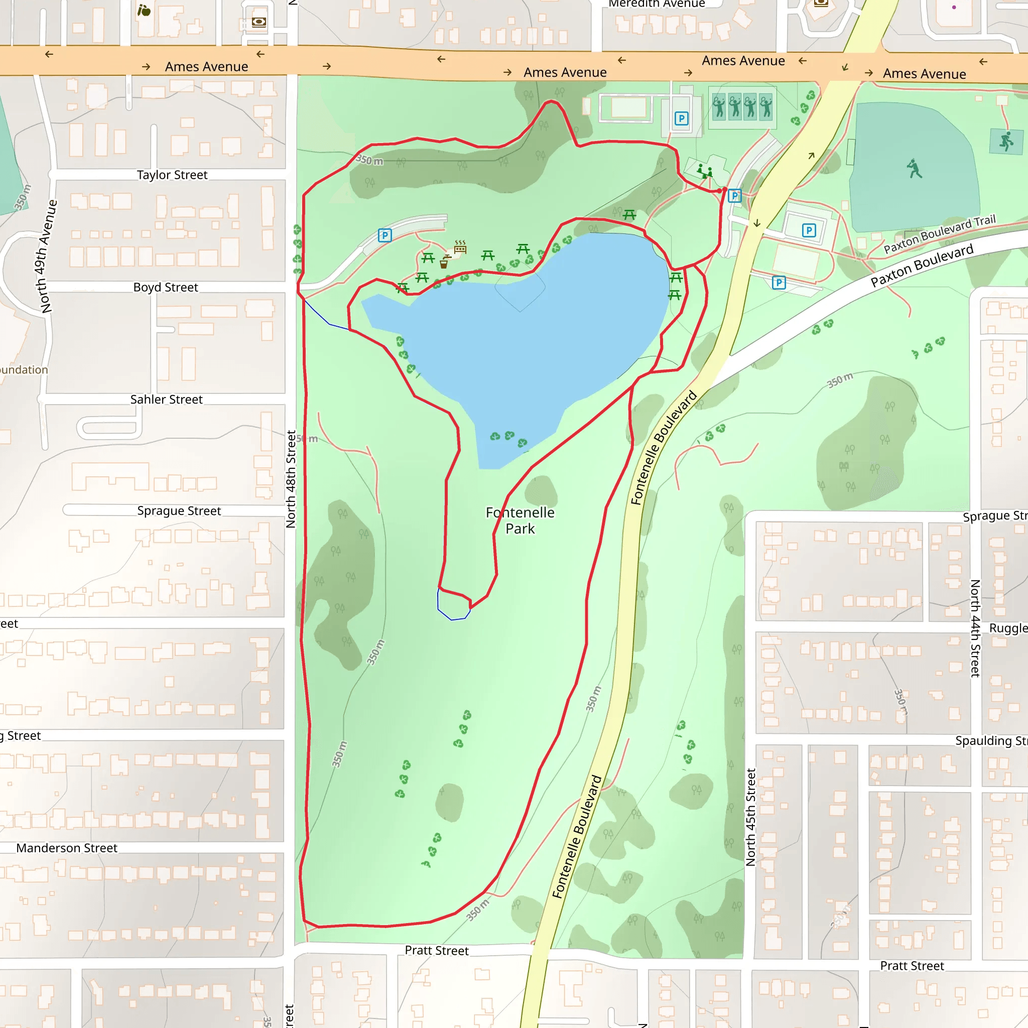 Fontenelle Park Loop mobile static map