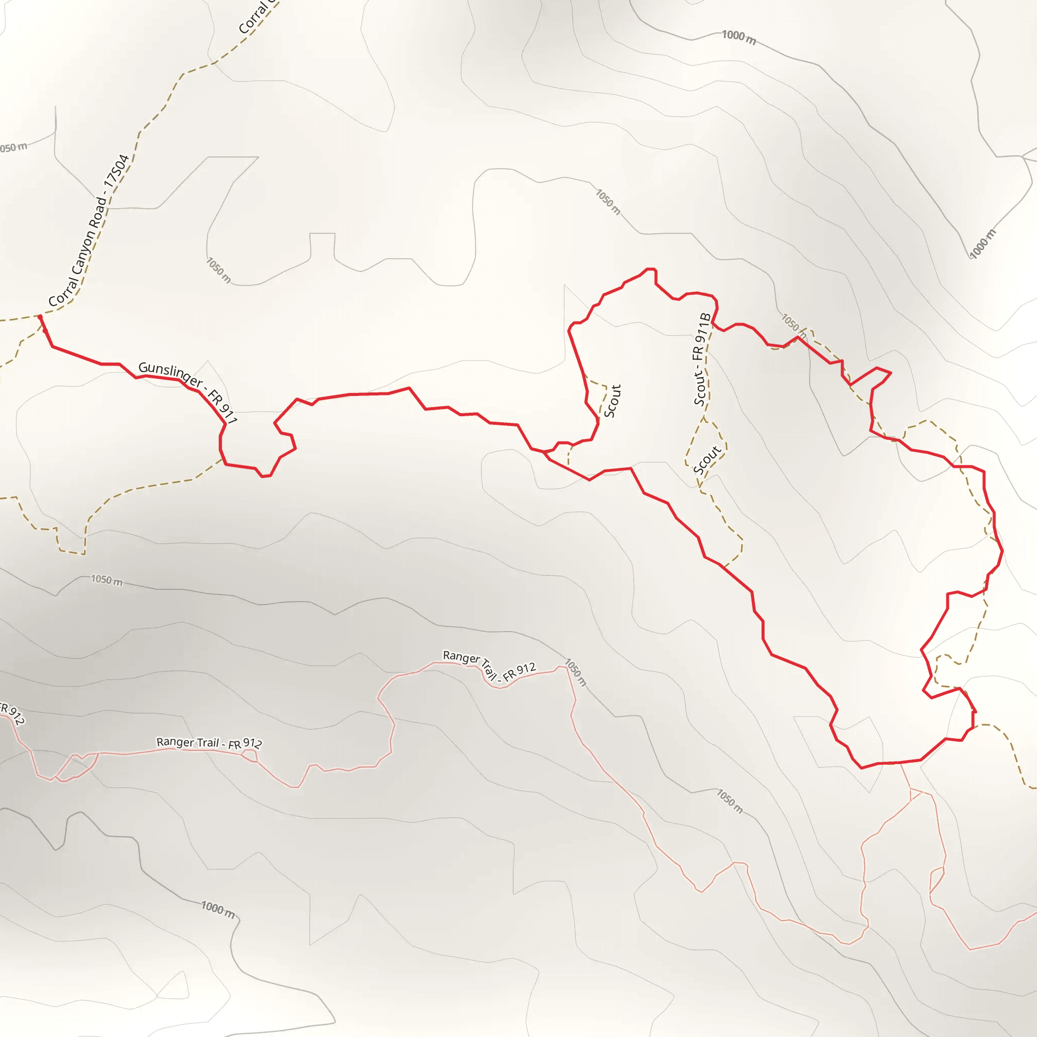 Gunslinger Loop C Trail via Gunslinger Trail mobile static map