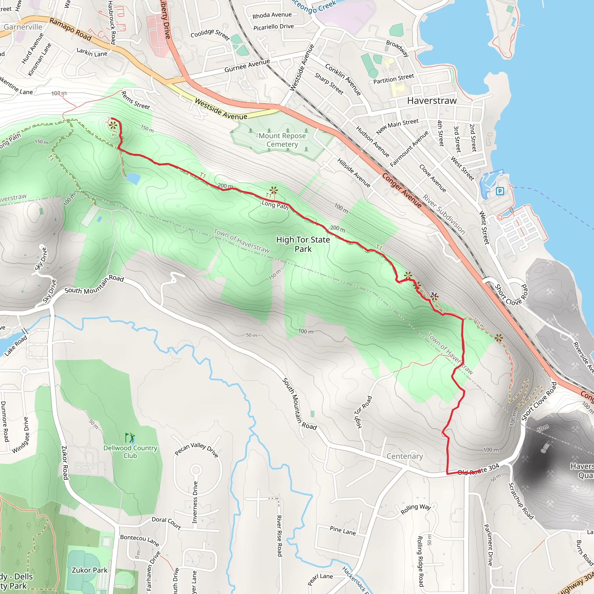 High Tor Trail mobile static map
