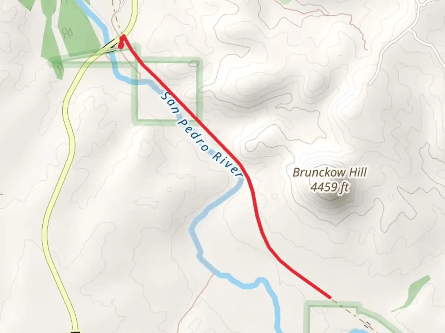 An image depicting the trail San Pedro River Out and Back and its surrounding area.
