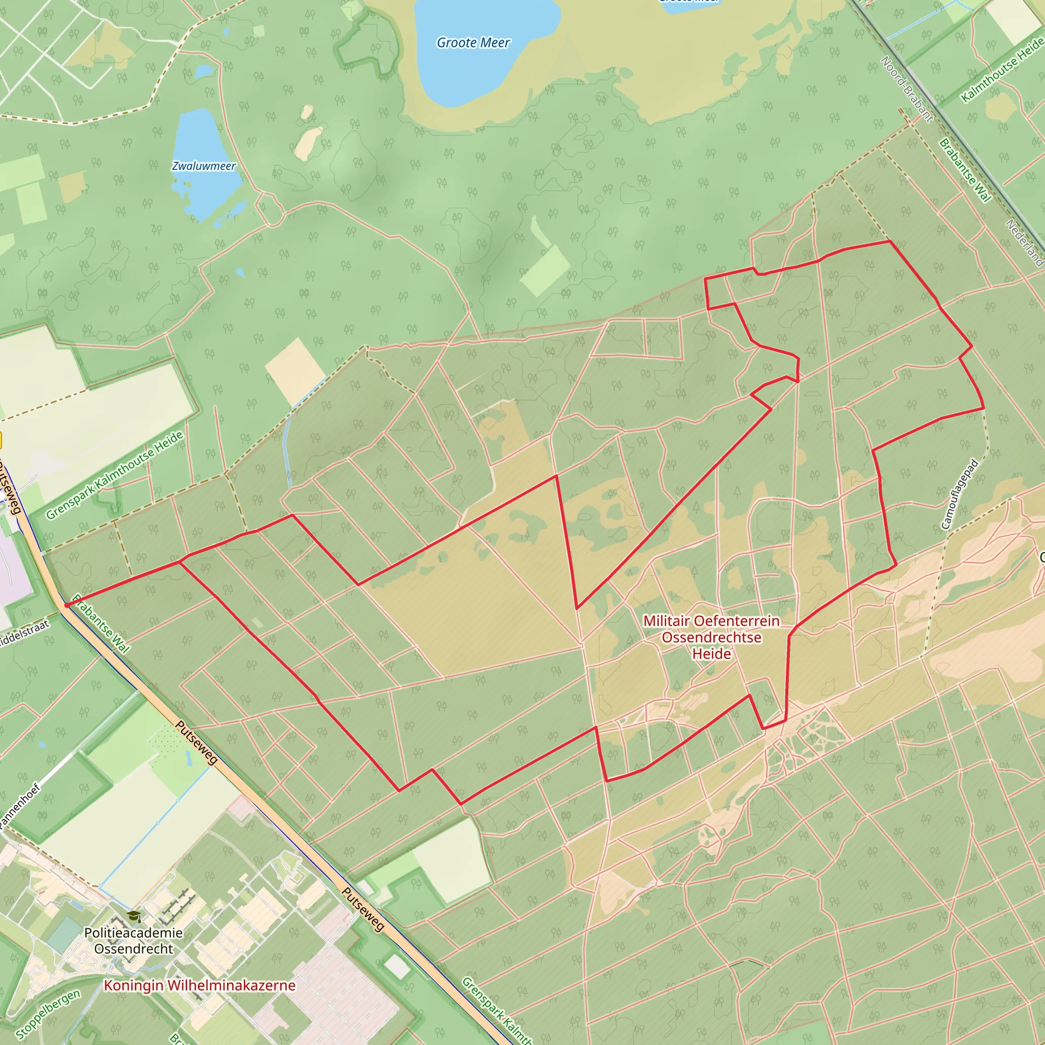 Beukendreef and and Hoofddreef via Ossendrechtse Duinen mobile static map