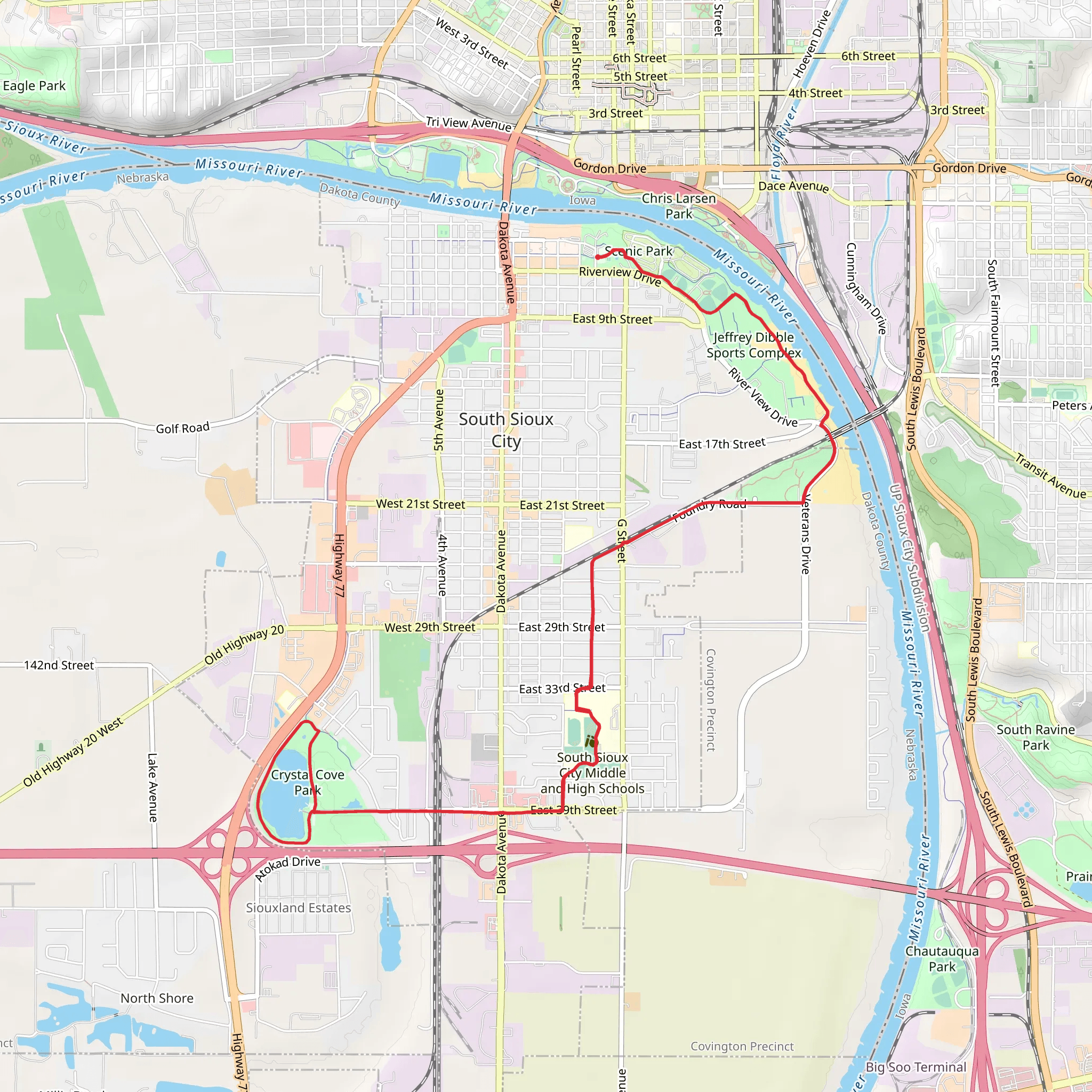 Missouri River - Crystal Cove mobile static map