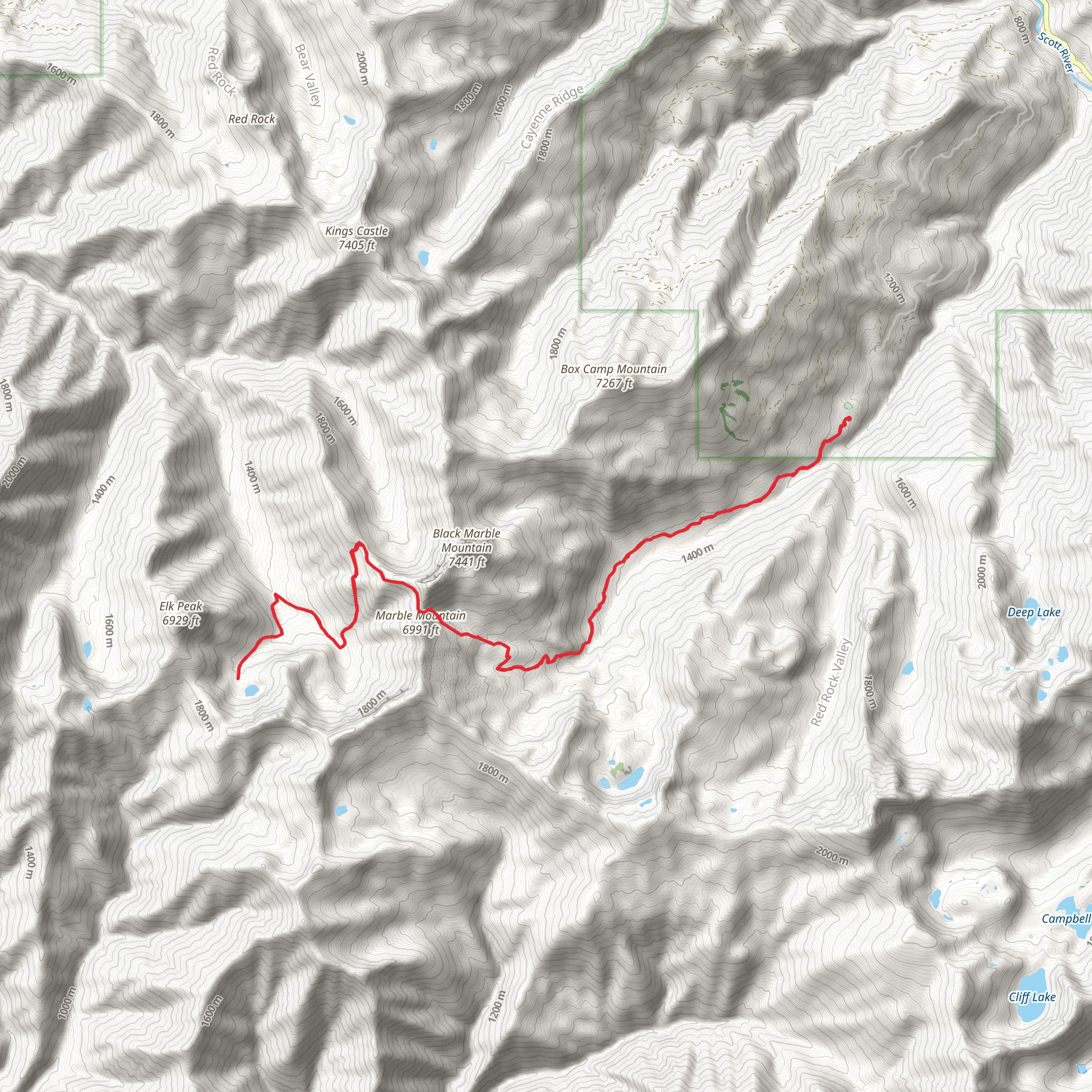 Rainy Lake via Canyon Creek Trail mobile static map