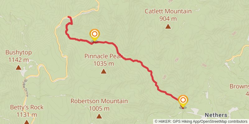 Nicholson Hollow Trail stage 2 Map