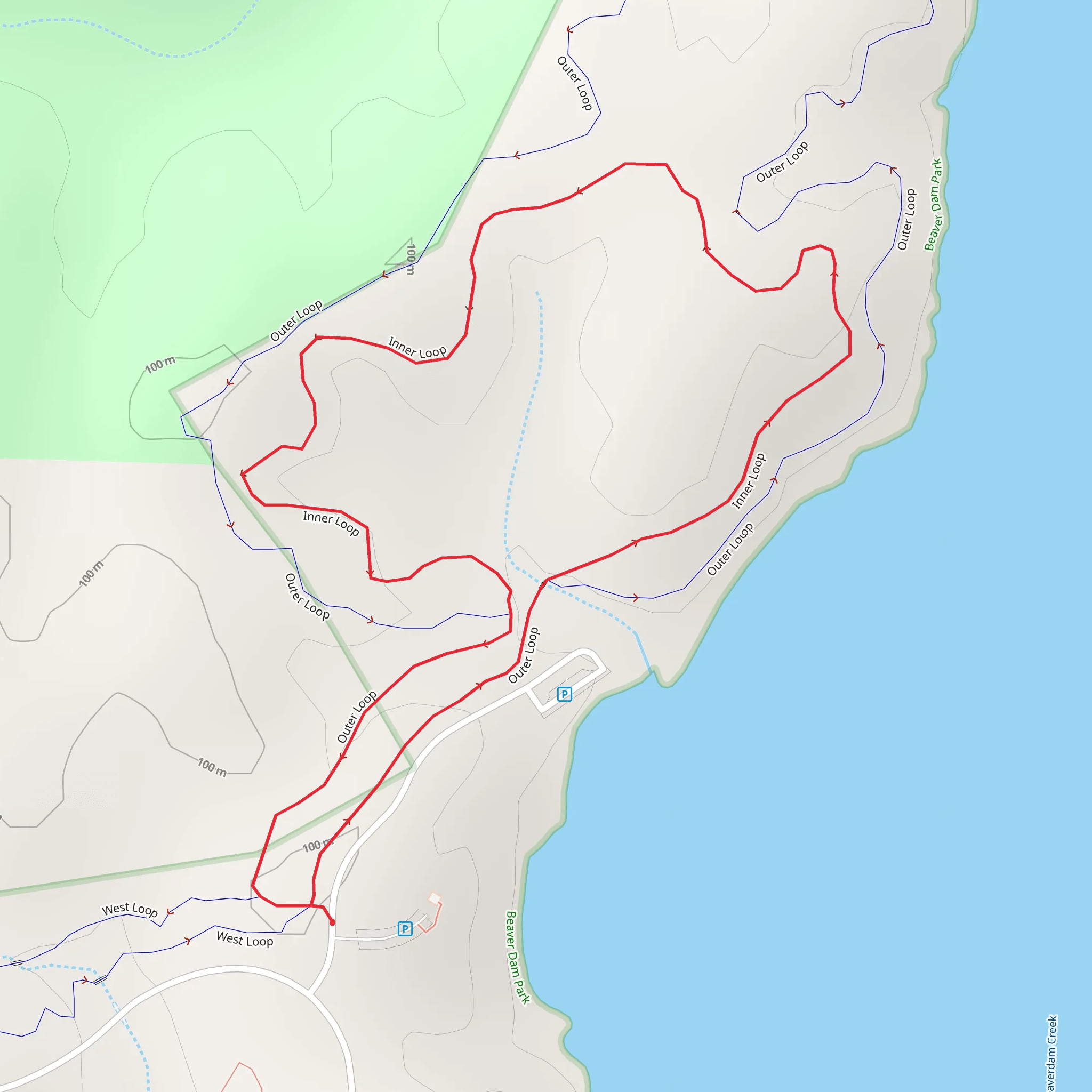 Beaverdam Creek - Inner and Outer Loop mobile static map