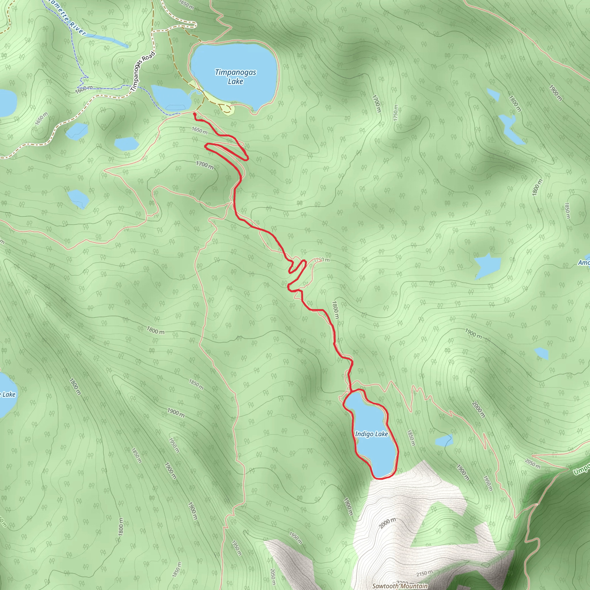 Indigo Lake Loop Trail mobile static map