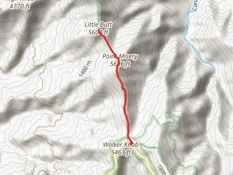 Little Butt and Point Misery via Big Butt Trail