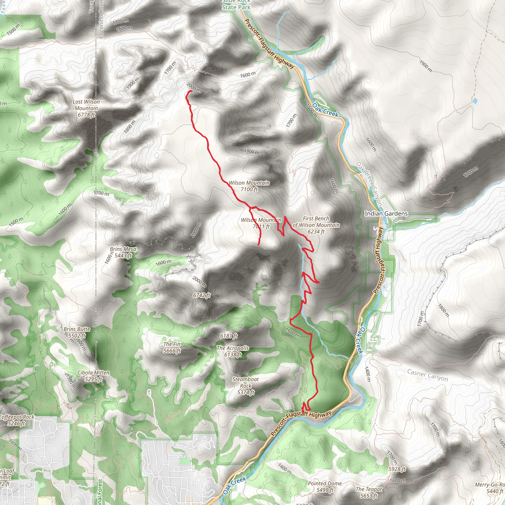 Wilson Mountain Trail mobile static map