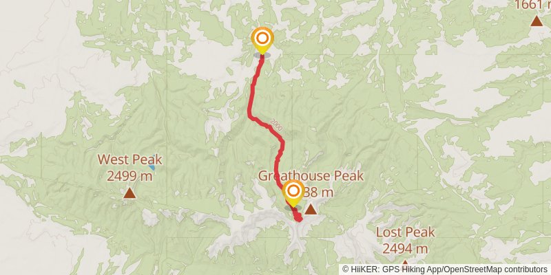 East Fork Cottonwood Creek Trail stage 3 Map