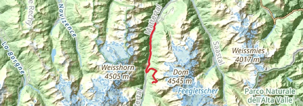 Chamonix to Zermatt - Haute Route stage 13 Map