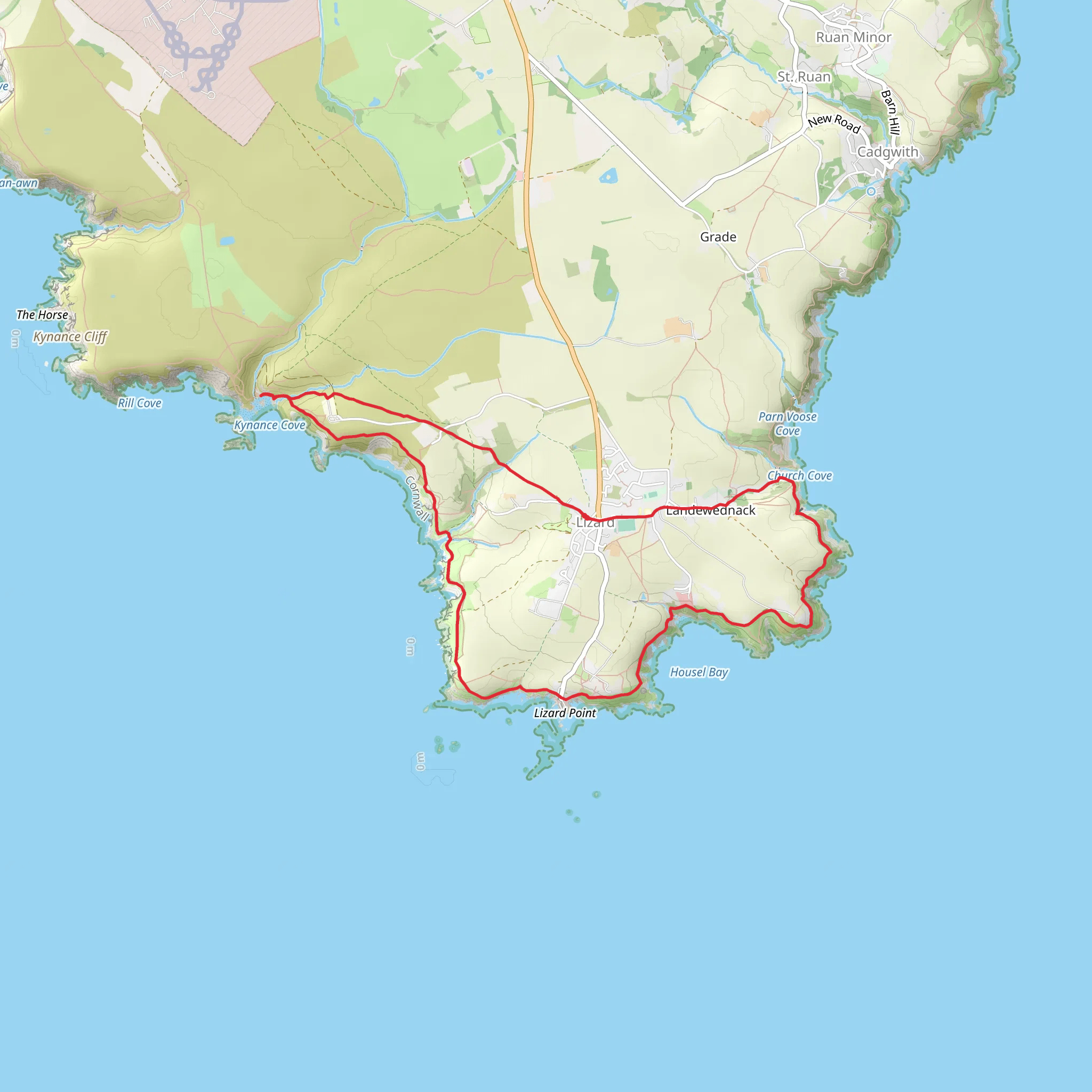 Kynance Cove, Housel Bay Loop - Lizard mobile static map