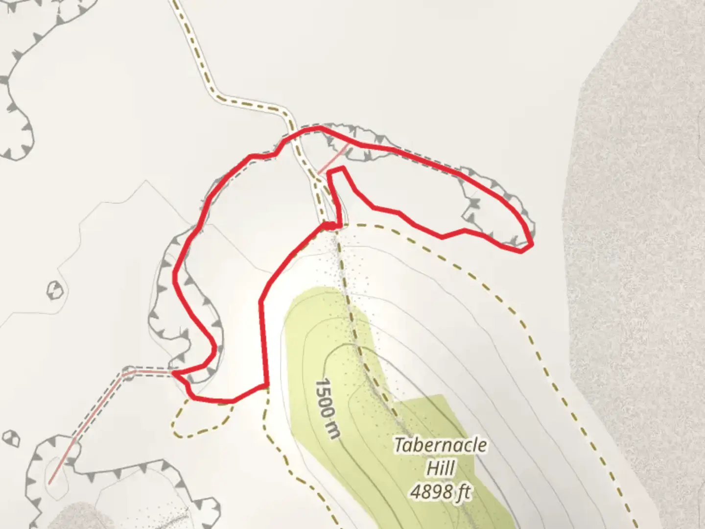 An image depicting the trail Tabernacle Crater Lava Tube Loop and its surrounding area.
