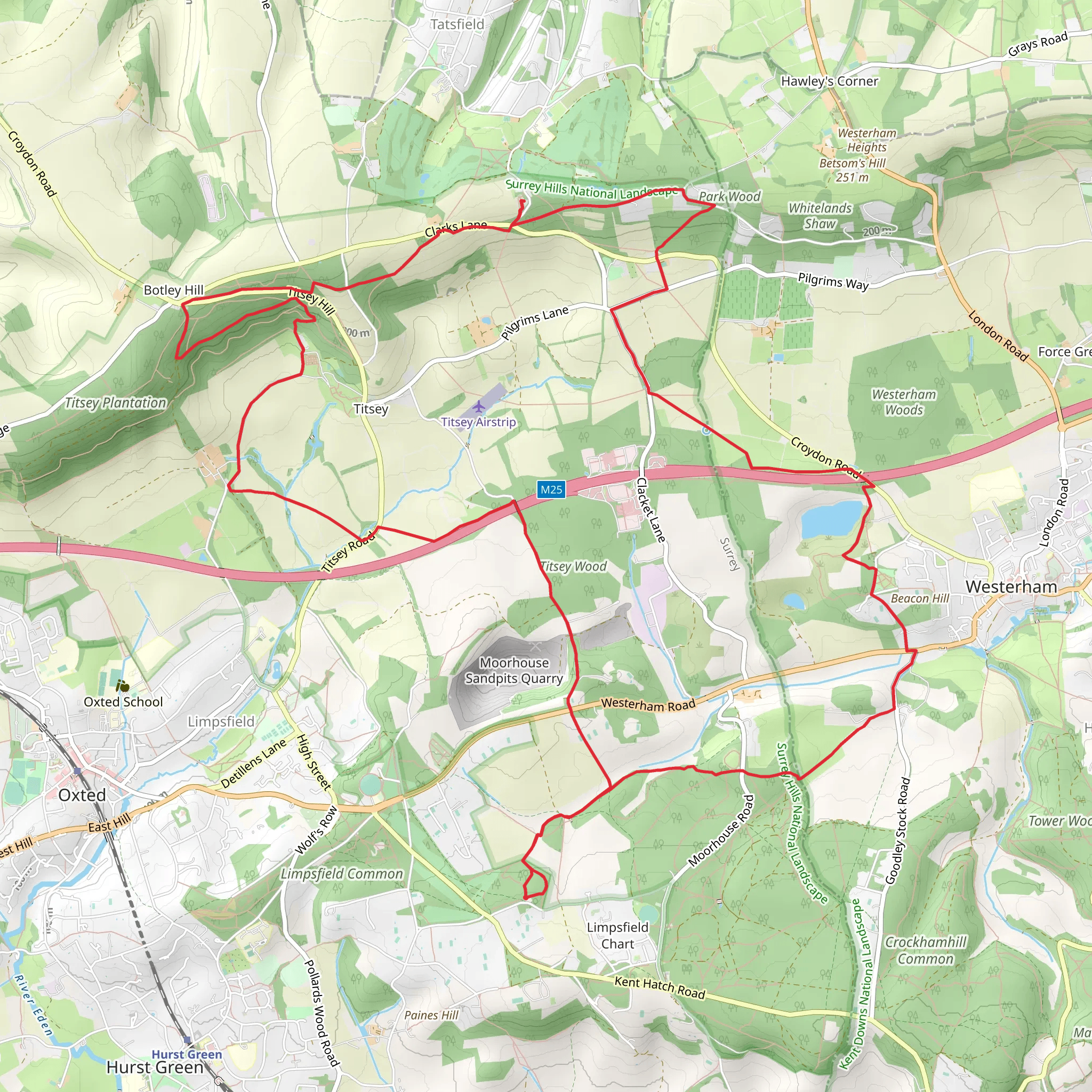 Lodges Wood and Rowtye Wood Loop mobile static map
