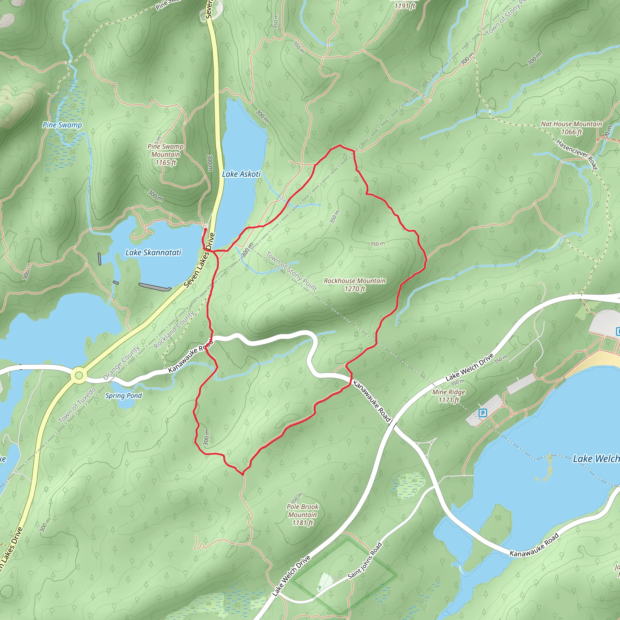 Beech Trail and Rockhouse Mountain Loop Trail via Lake Askoti mobile static map