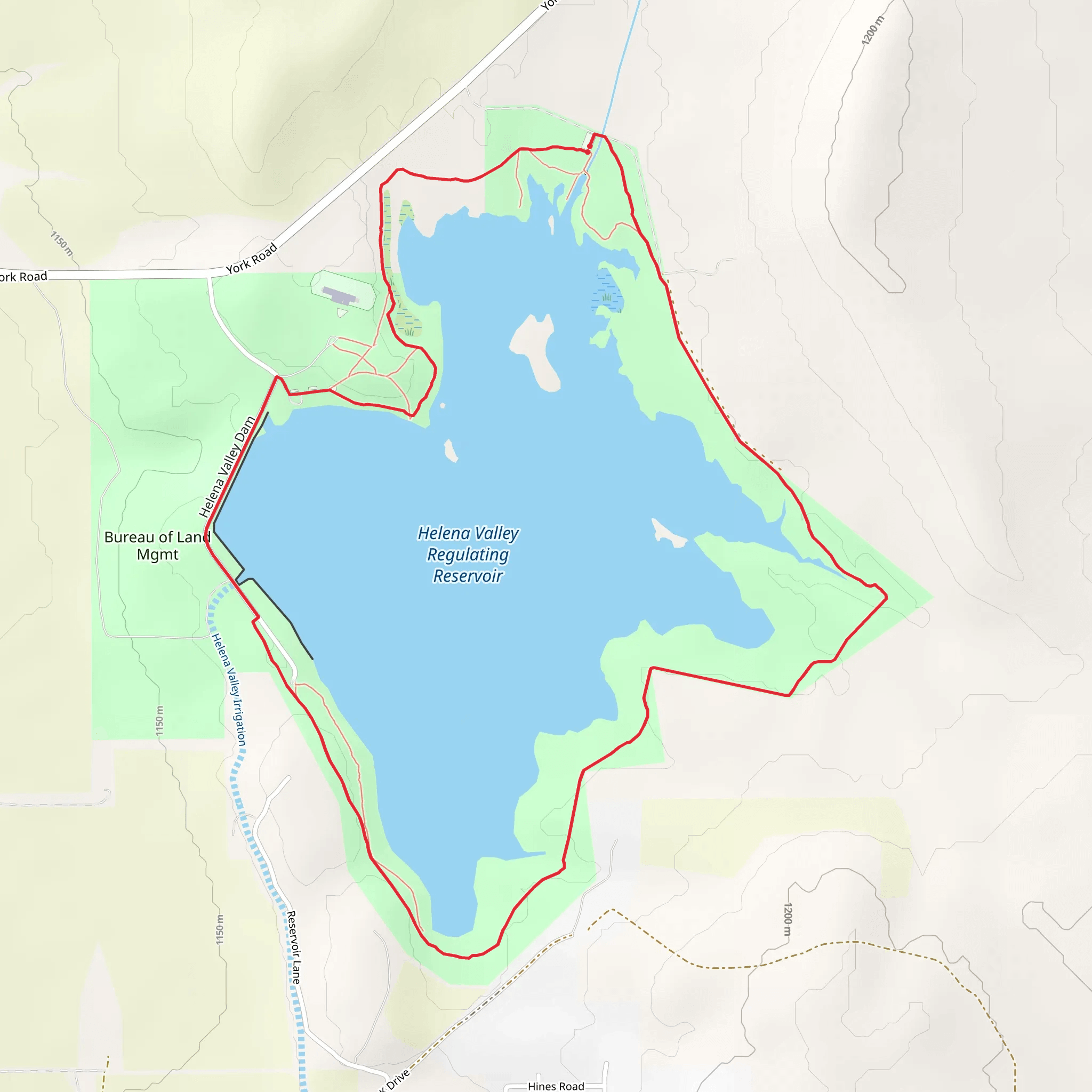 Helena Regulating Reservoir Road Loop mobile static map