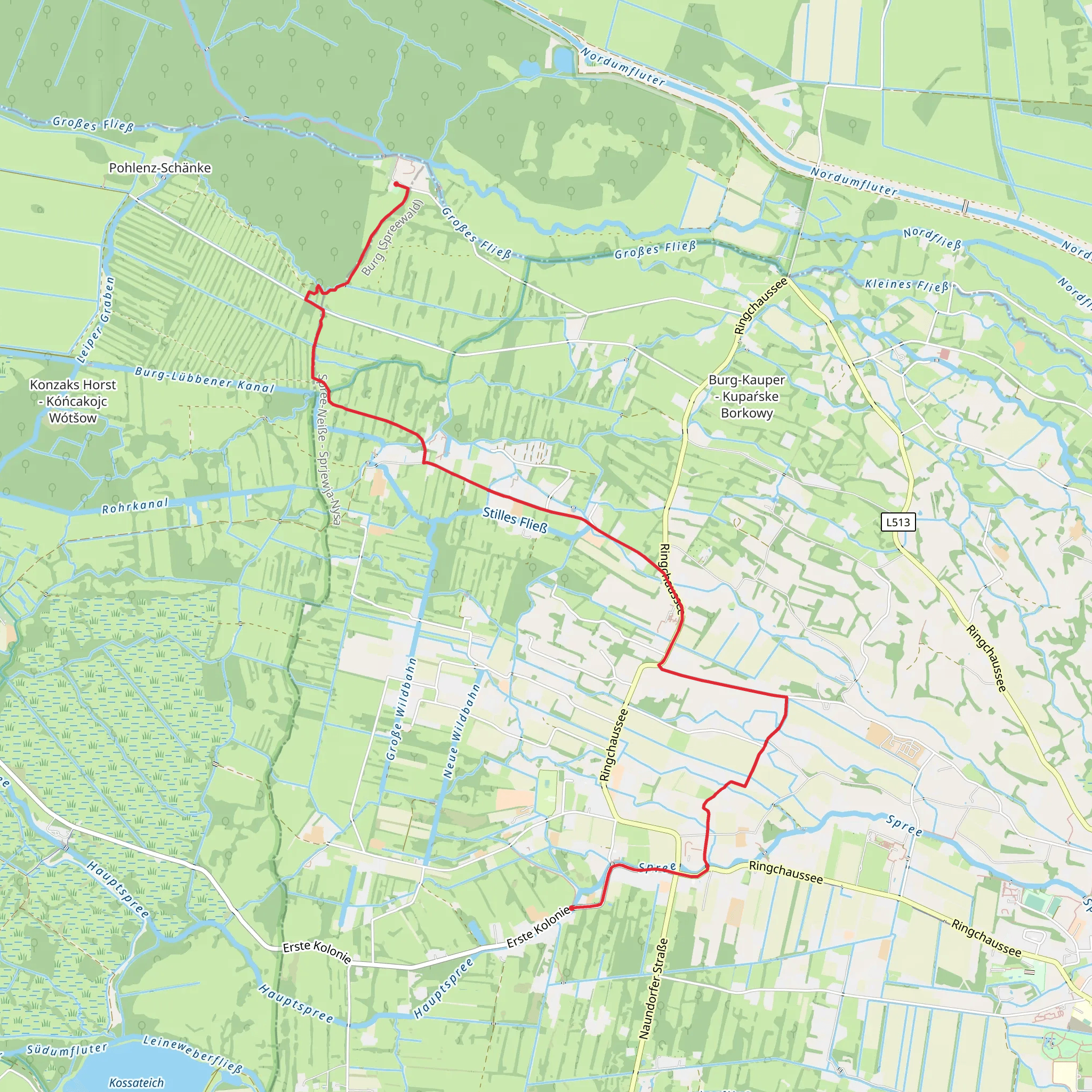 Wanderweg Gruener Balken mobile static map
