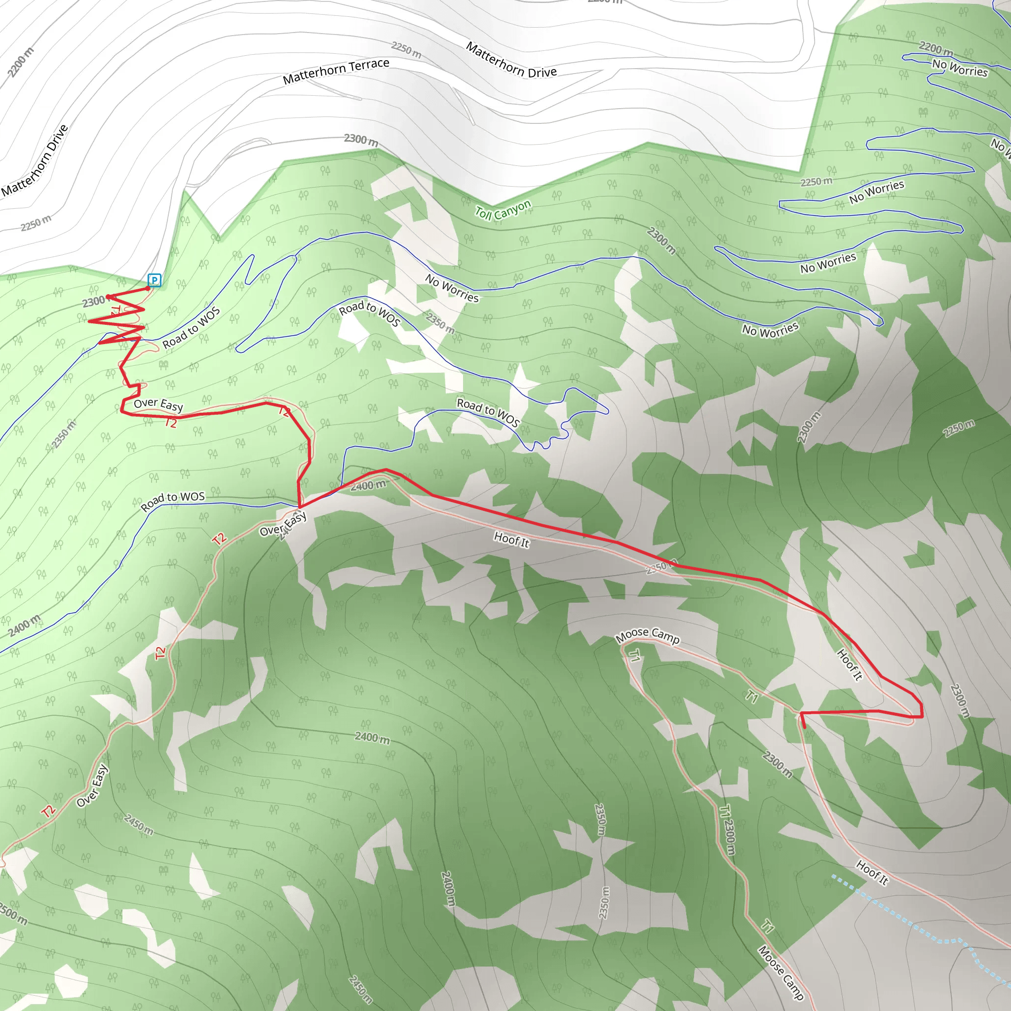Over Easy and Hoof It mobile static map