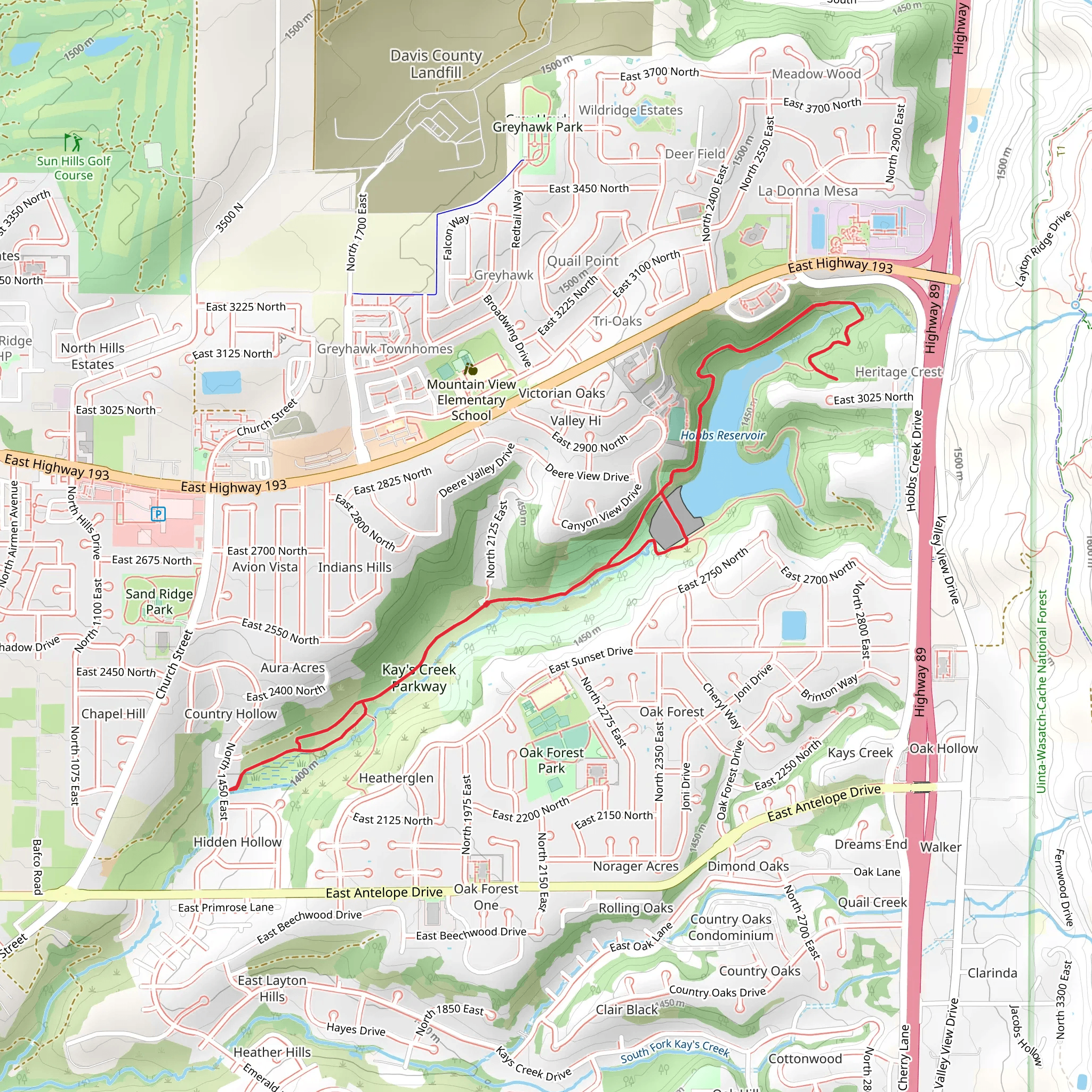 Kays Creek Parkway mobile static map