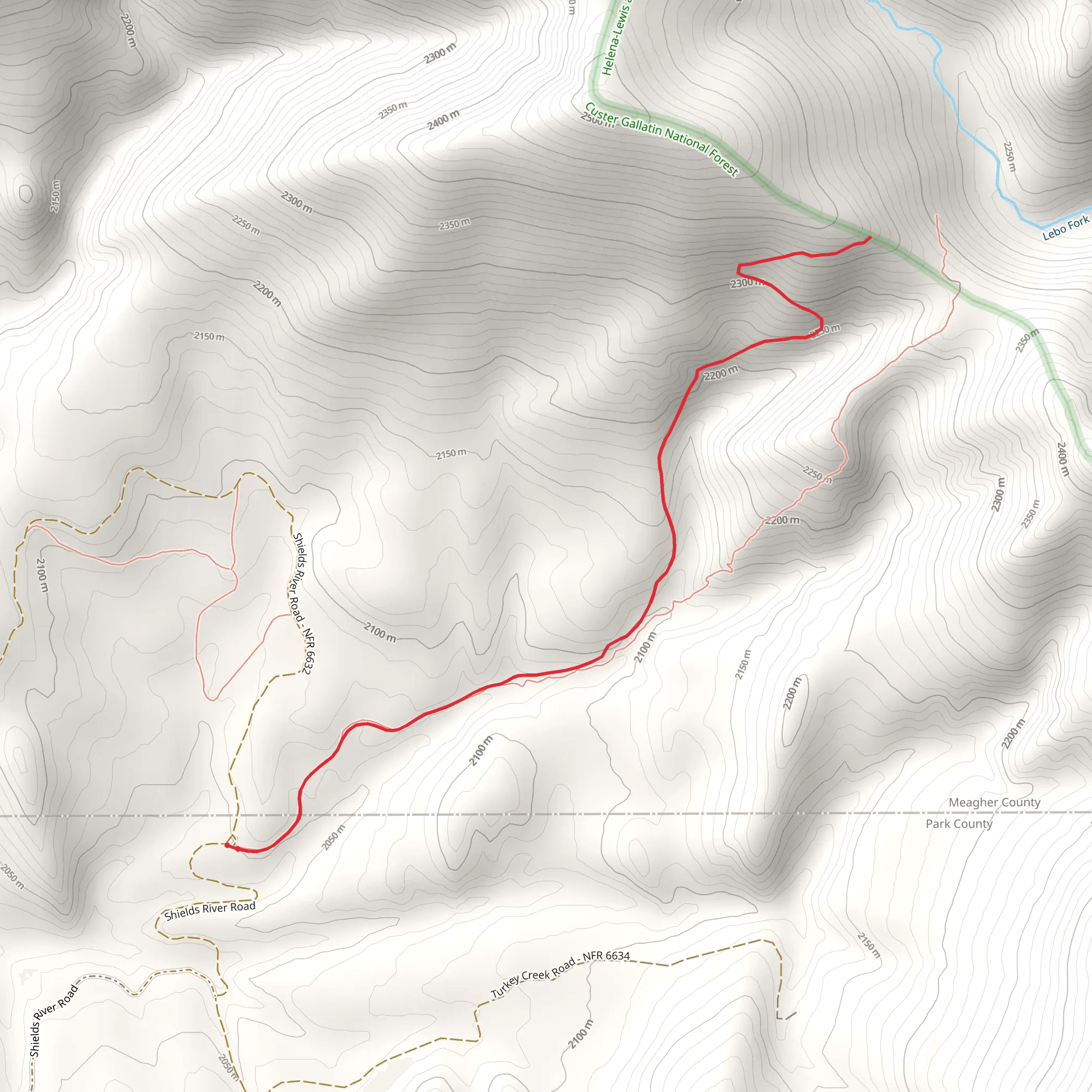 Lodgepole Creek Trail mobile static map