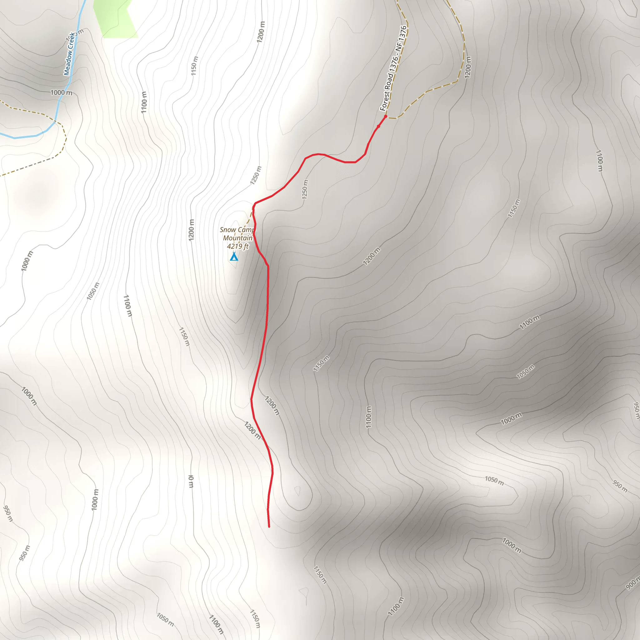 Snow Camp Lookout Trail mobile static map
