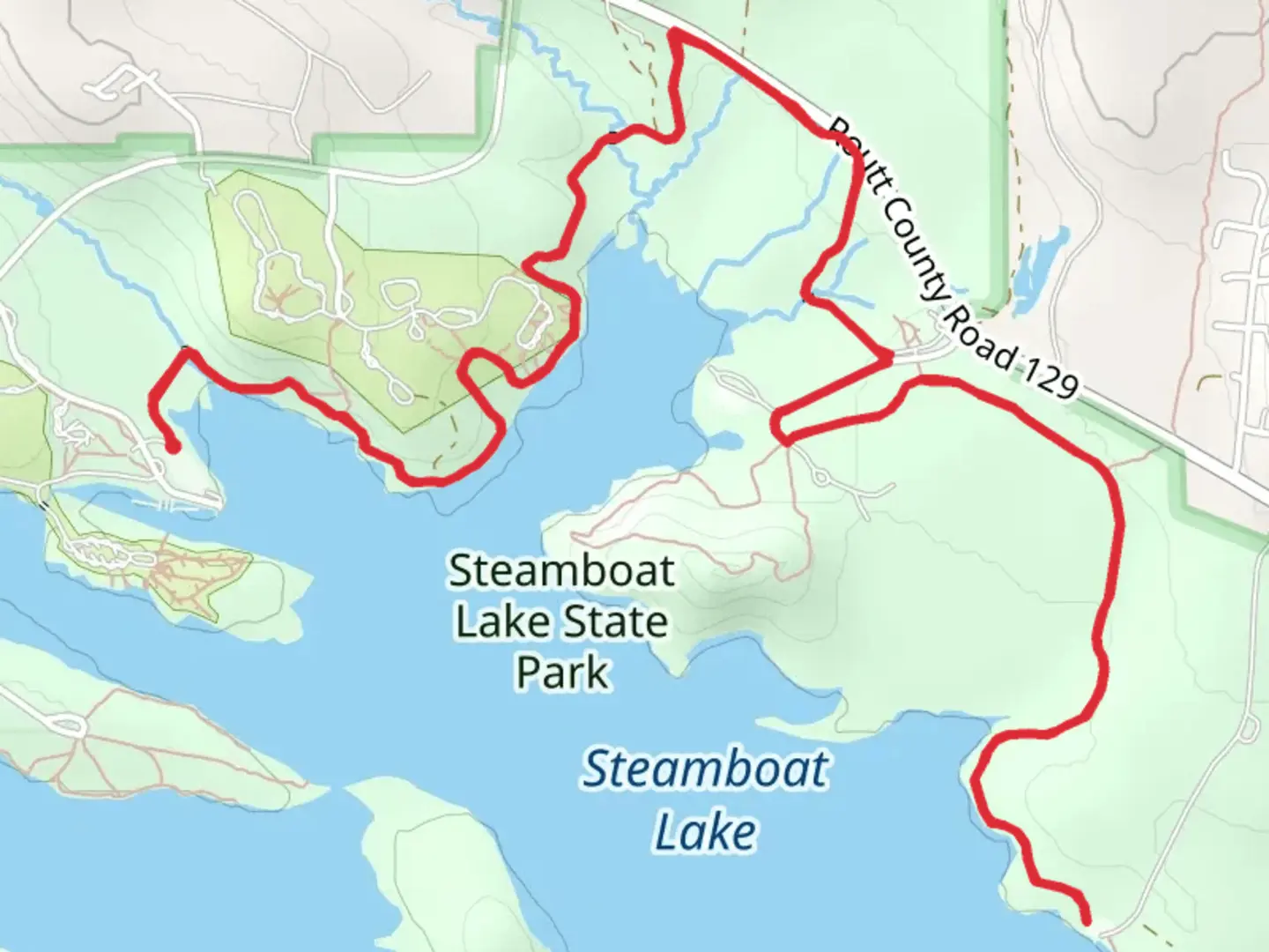 An image depicting the trail Willow Creek Trail - Steamboat Lake and its surrounding area.