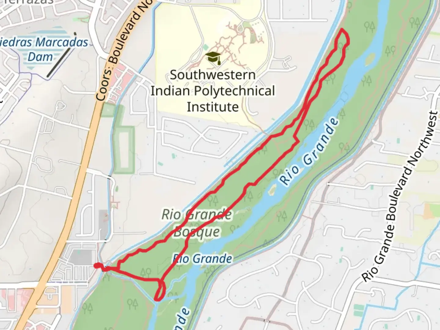 An image depicting the trail Canopy and Coyote Loop and its surrounding area.