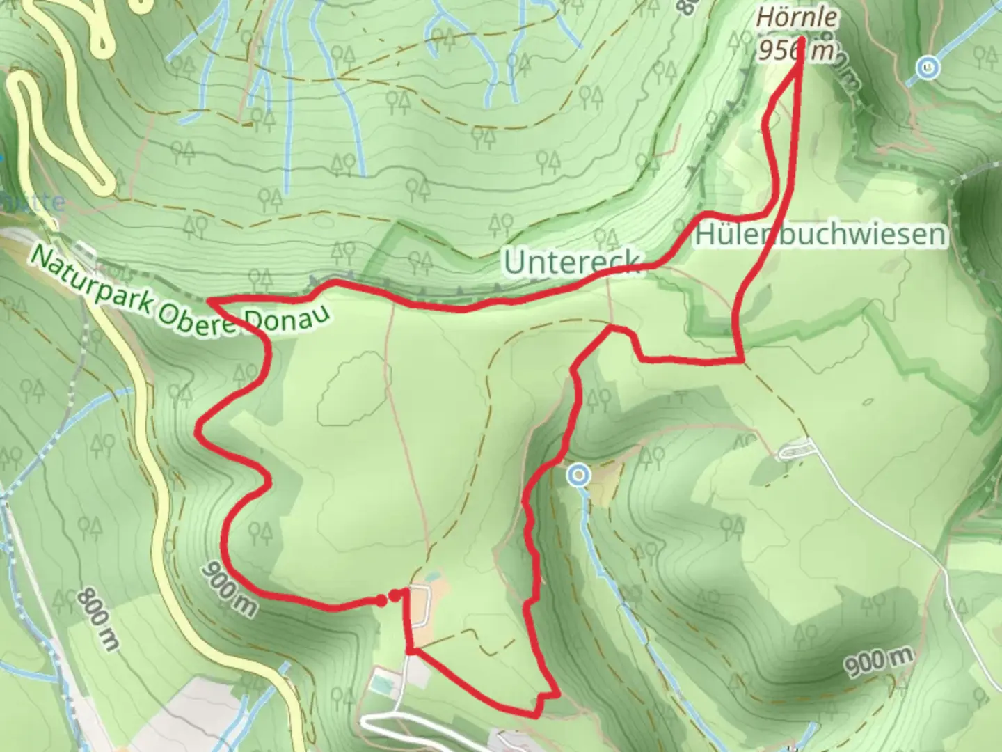 An image depicting the trail Hörnle Peak Loop via Hochalbpfad and its surrounding area.