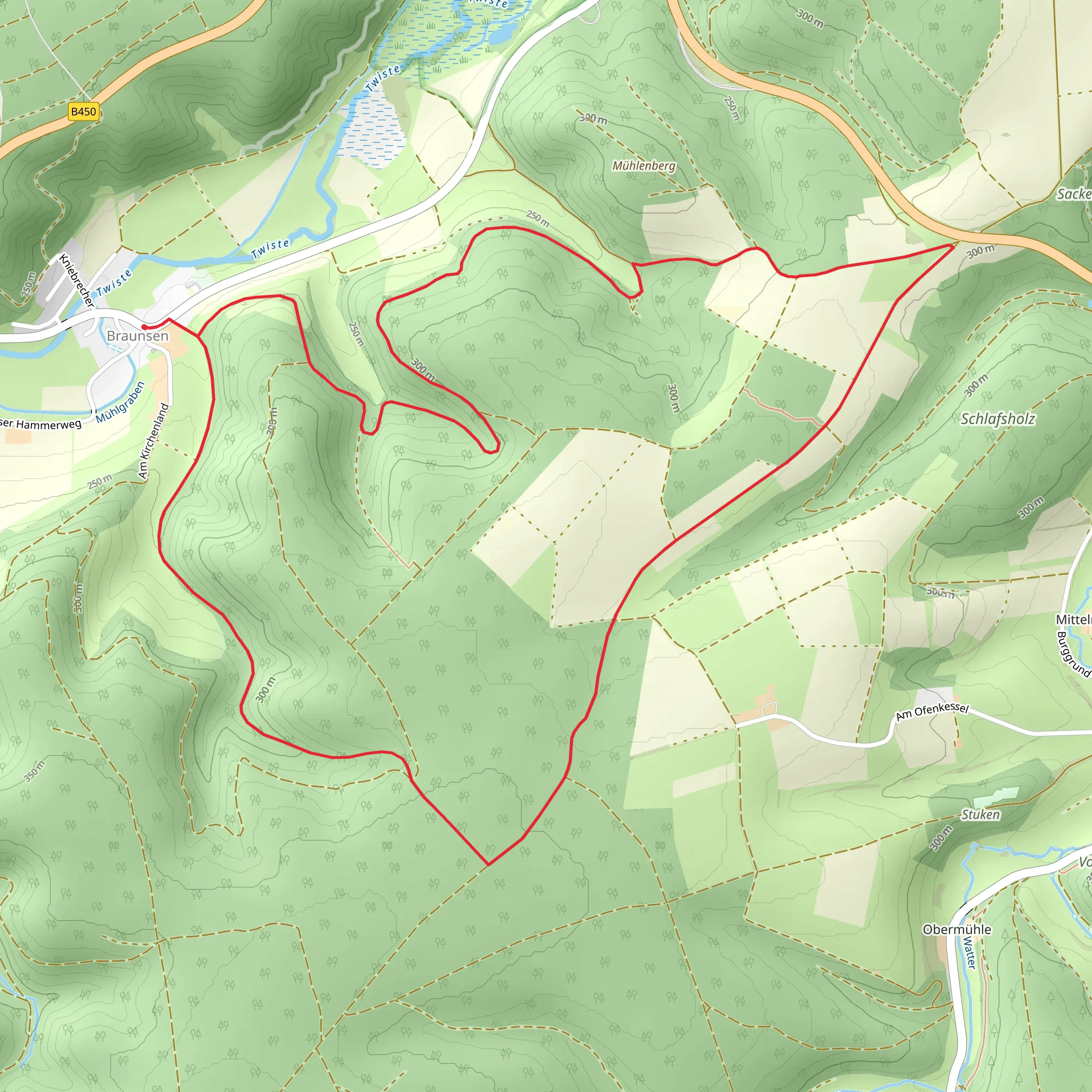 Bad Arolsen Wanderweg and Landau Loop mobile static map