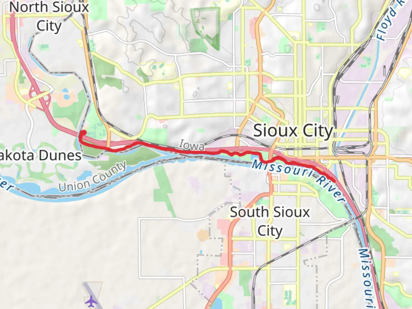 An image depicting the trail Riverfront Trail - Big Sioux River and its surrounding area.