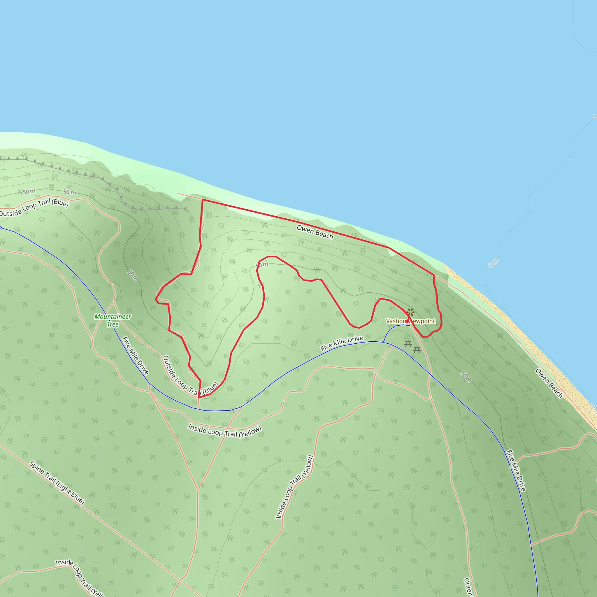 Owen Beach Loop mobile static map