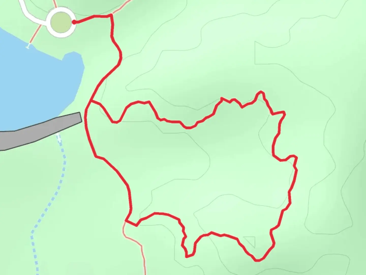 An image depicting the trail Rocky Ledges Loop and its surrounding area.
