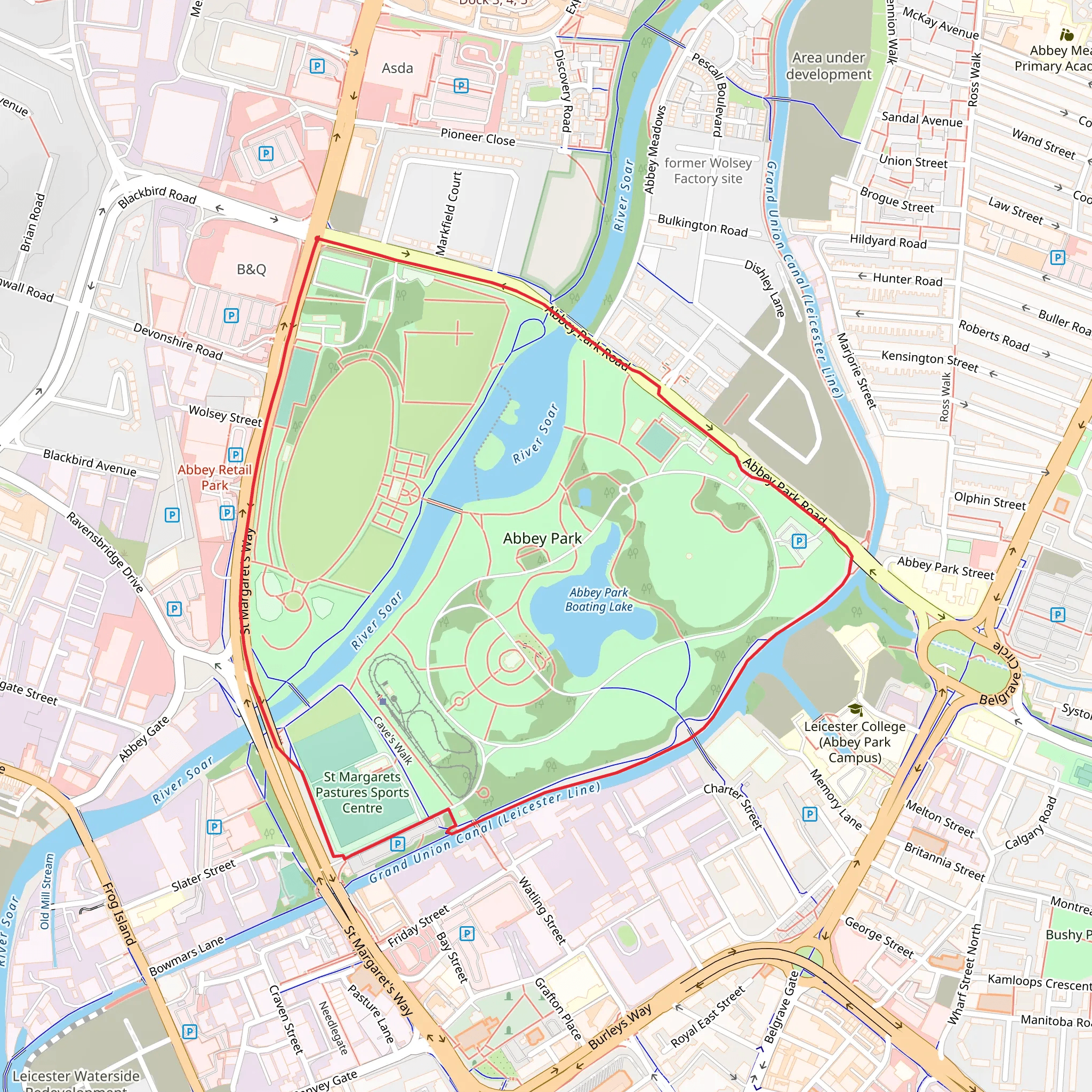 Abbey Park Loop mobile static map