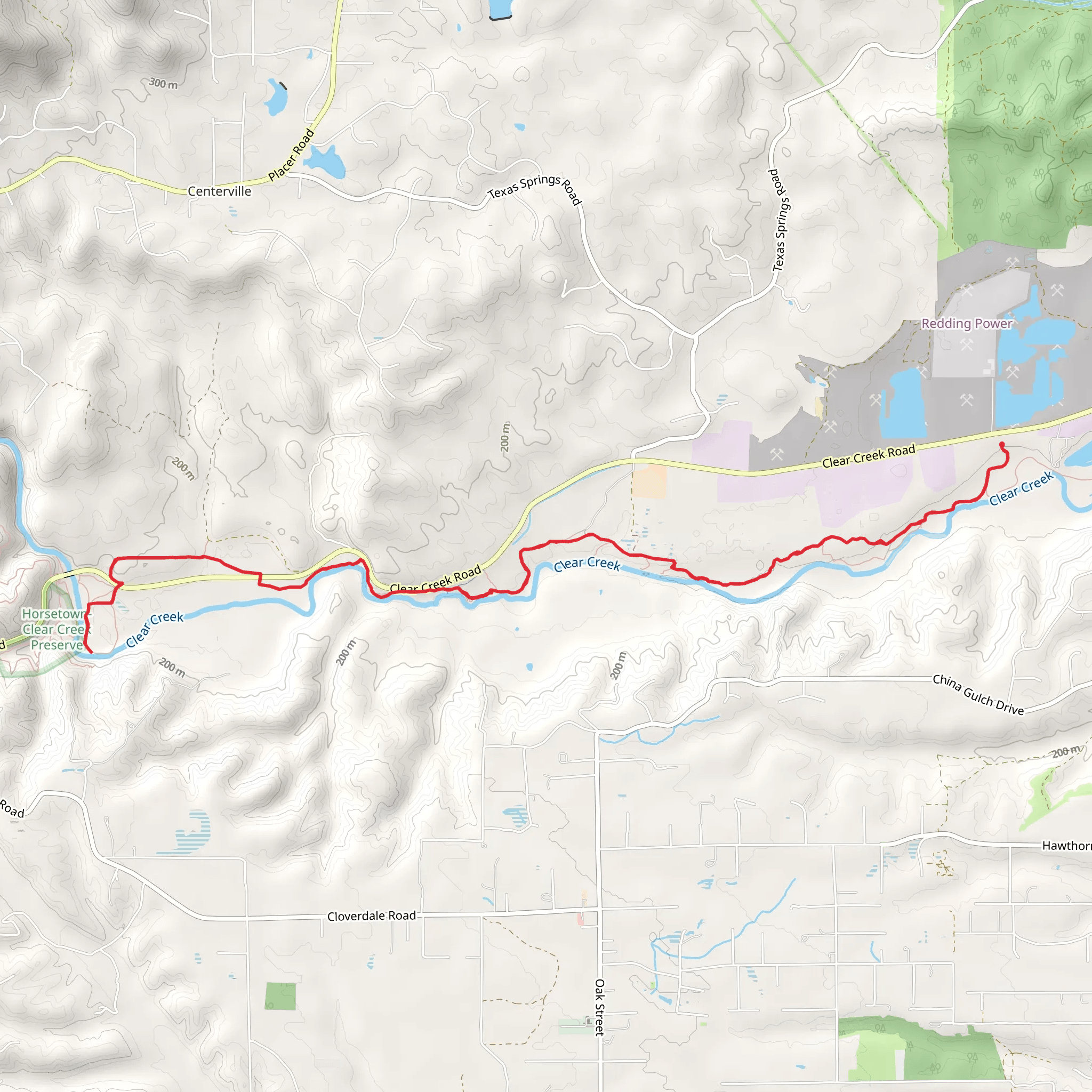 Clear Creek and Clear Creek Gorge Trail mobile static map