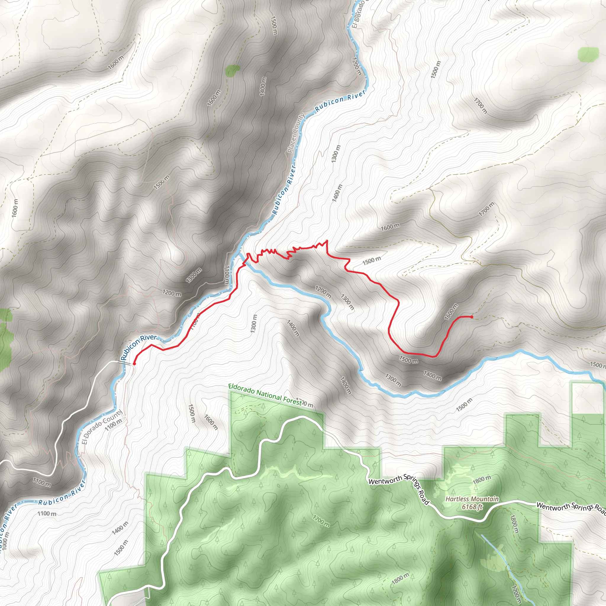 South Fork Trail via Ellicot Trail mobile static map