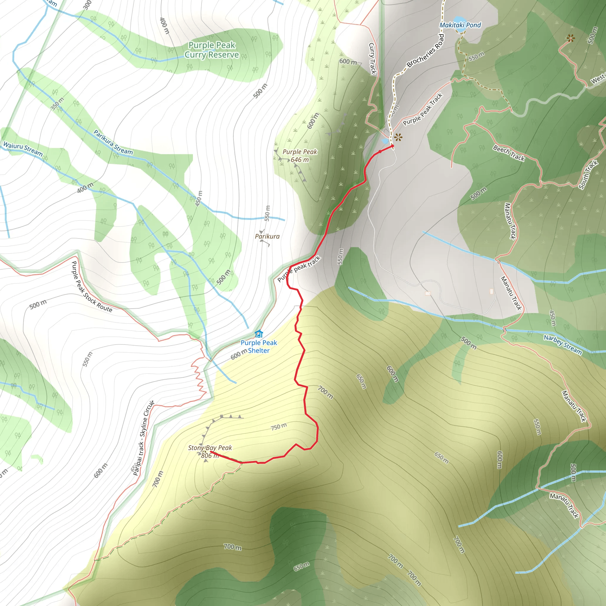 Stony Bay Peak mobile static map