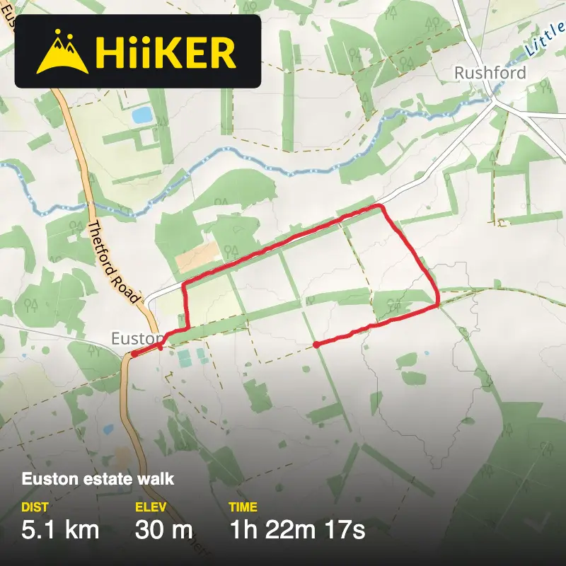 A map preview of the recording Euston estate walk.