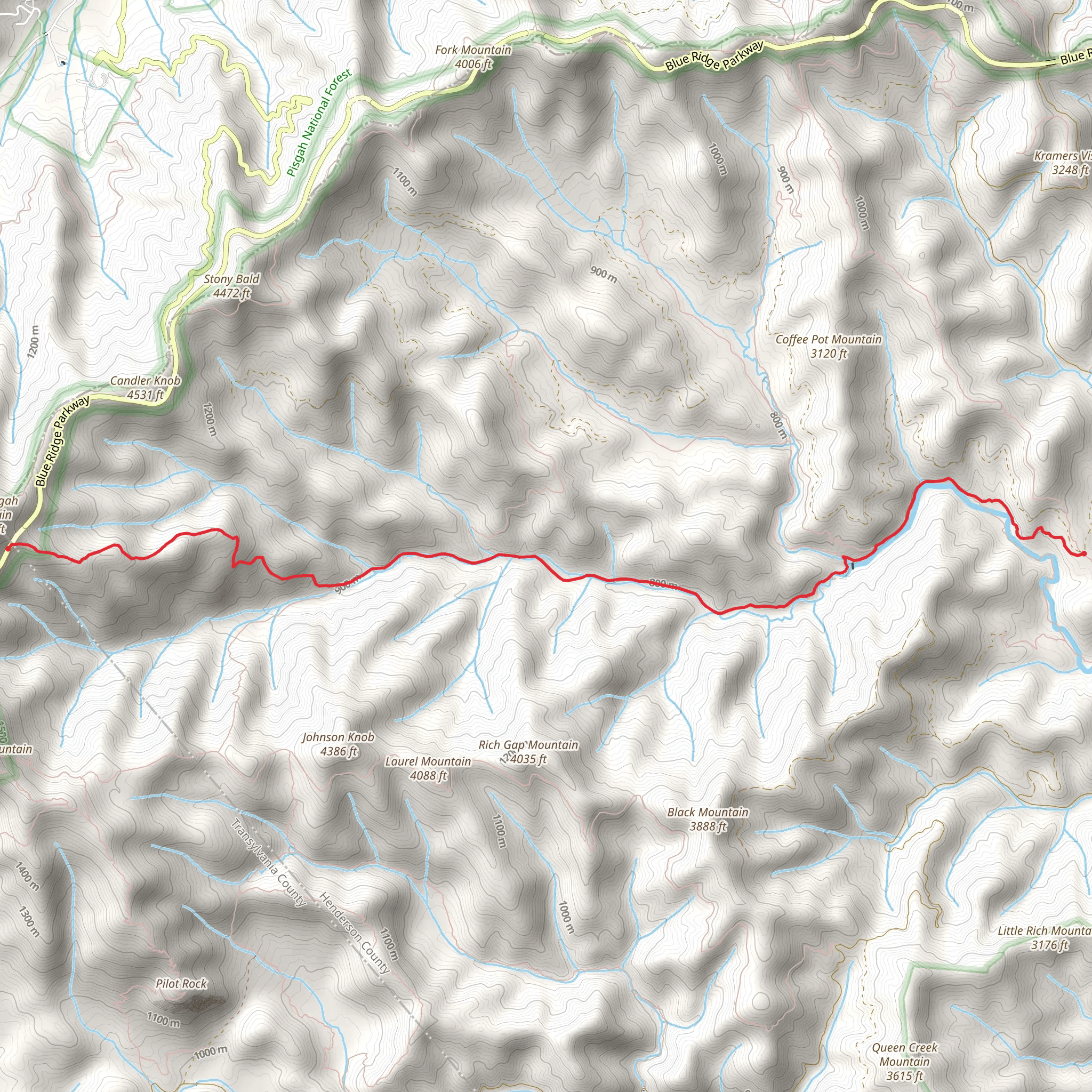 Hendersonville Reservoir and Big Creek mobile static map