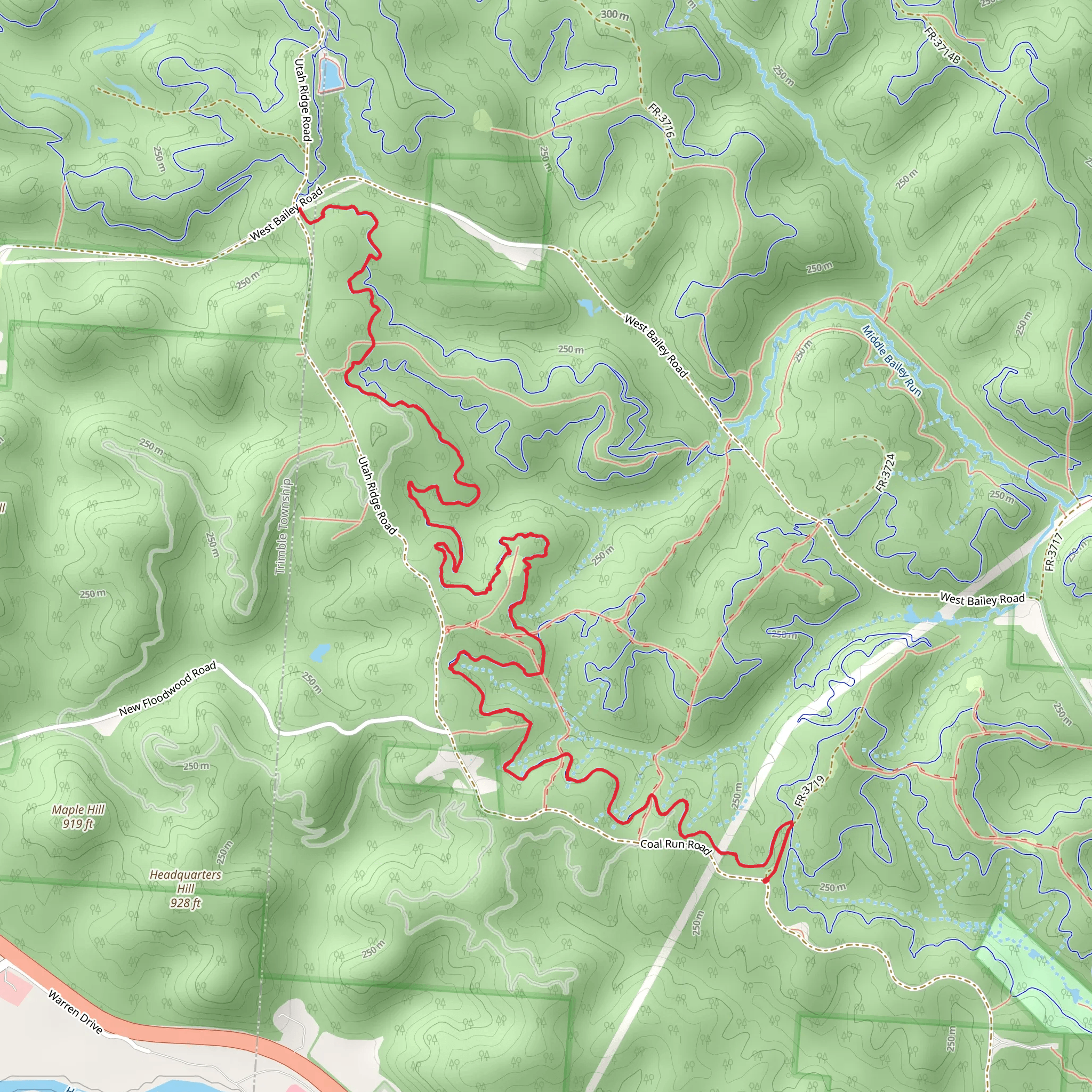 Tipple Top Trail mobile static map