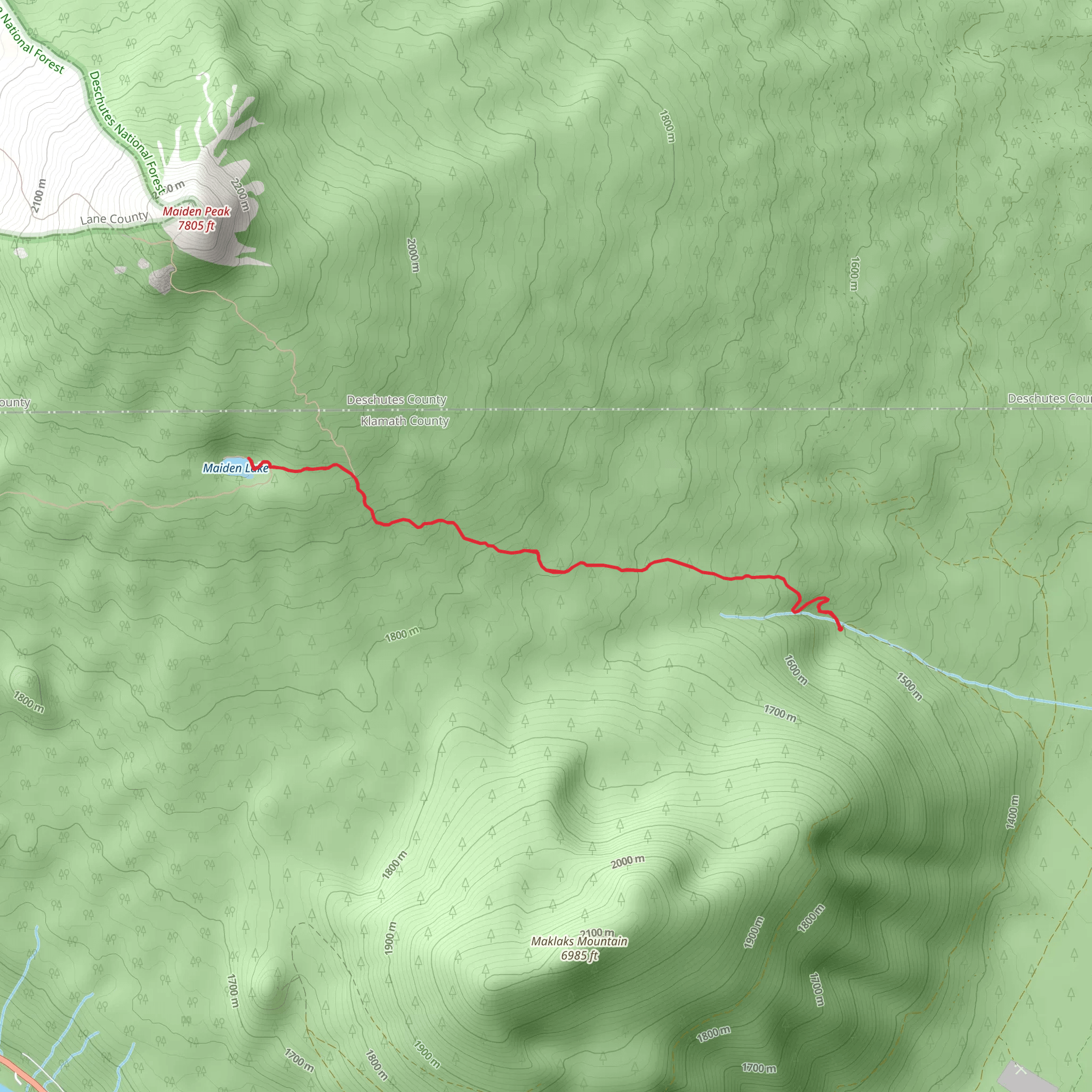 Maiden Lake Ofrom National forest Development Road mobile static map