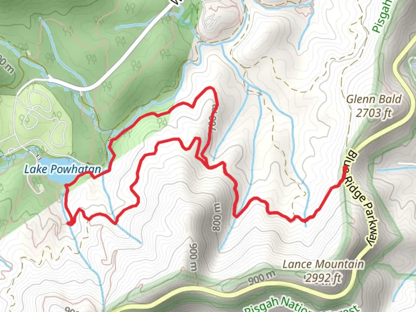 An image depicting the trail Hard Times Road and South Ridge Road Loop and its surrounding area.