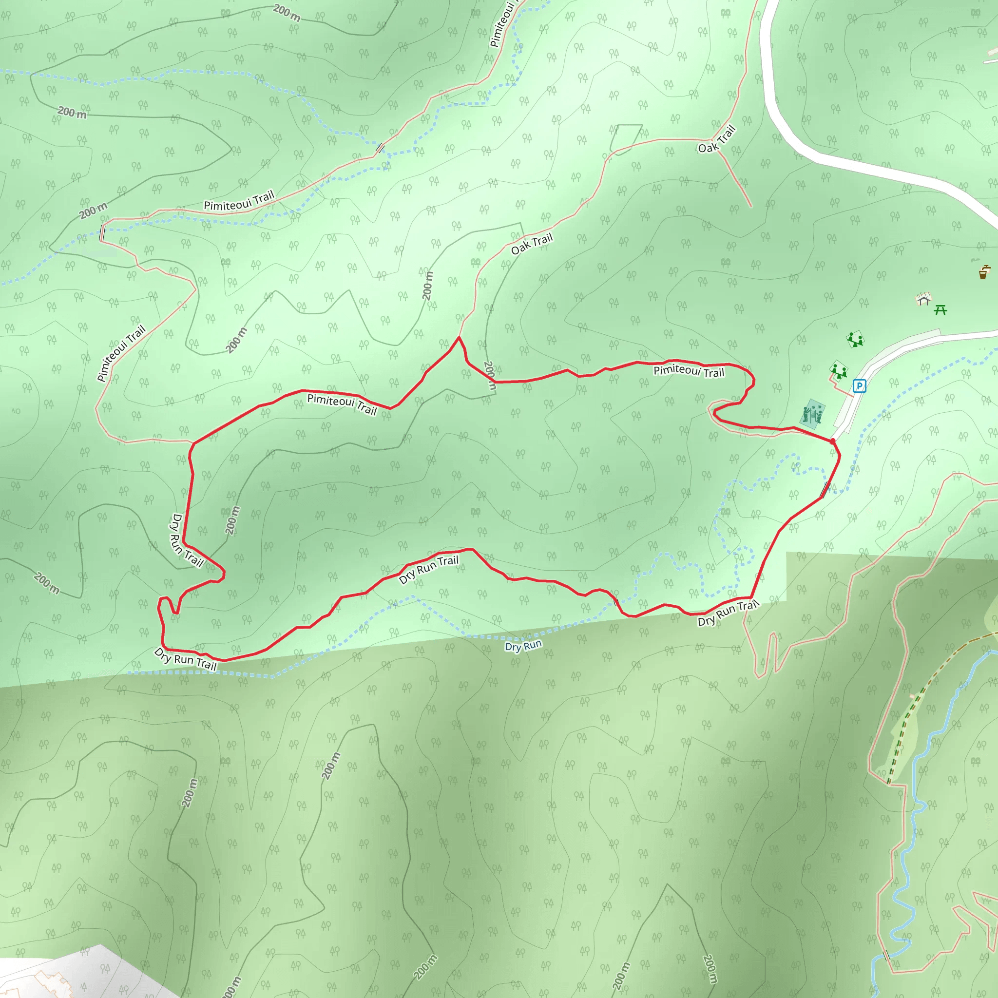 Dry Run - Pimiteoui Loop Trail mobile static map
