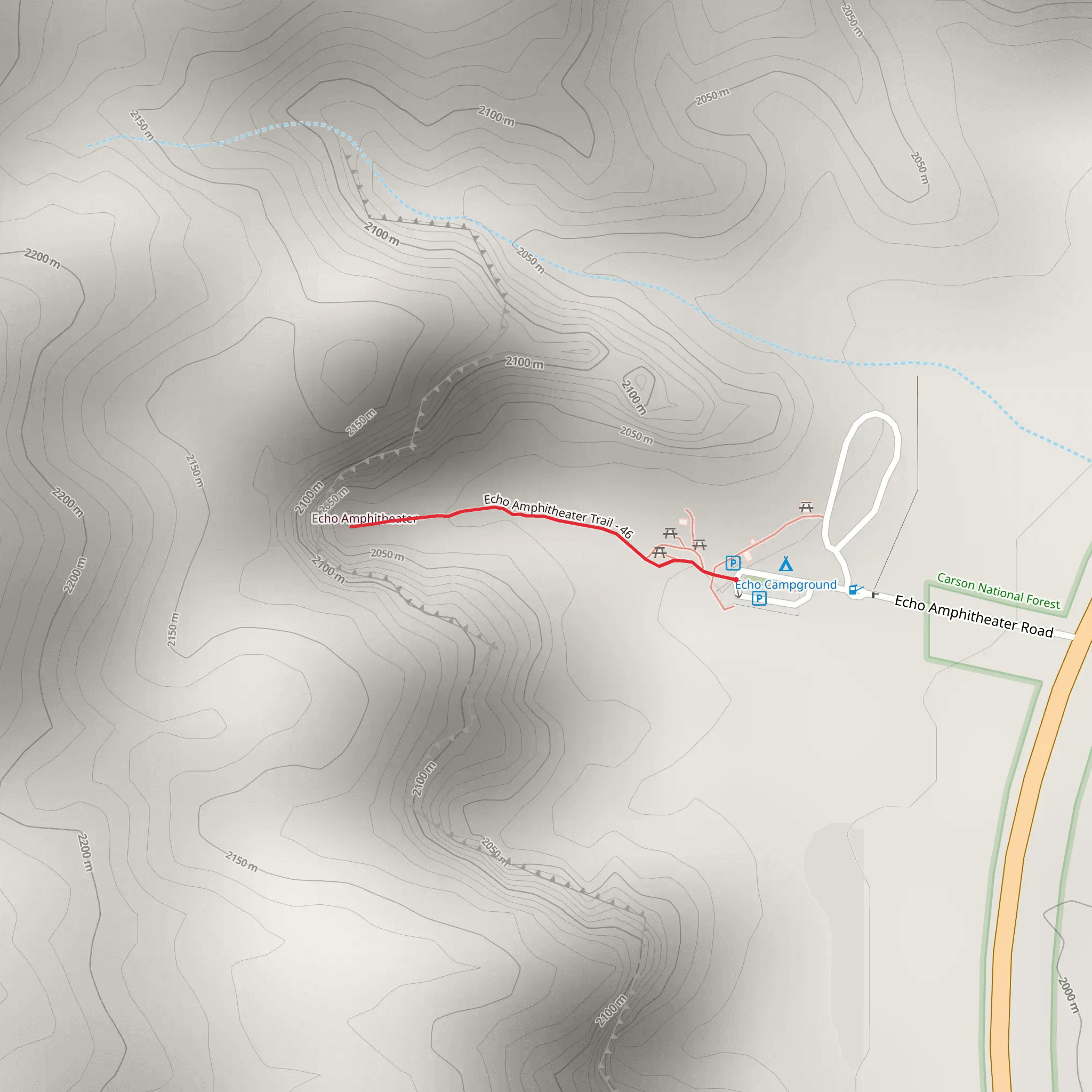 Echo Amphitheater Trail mobile static map