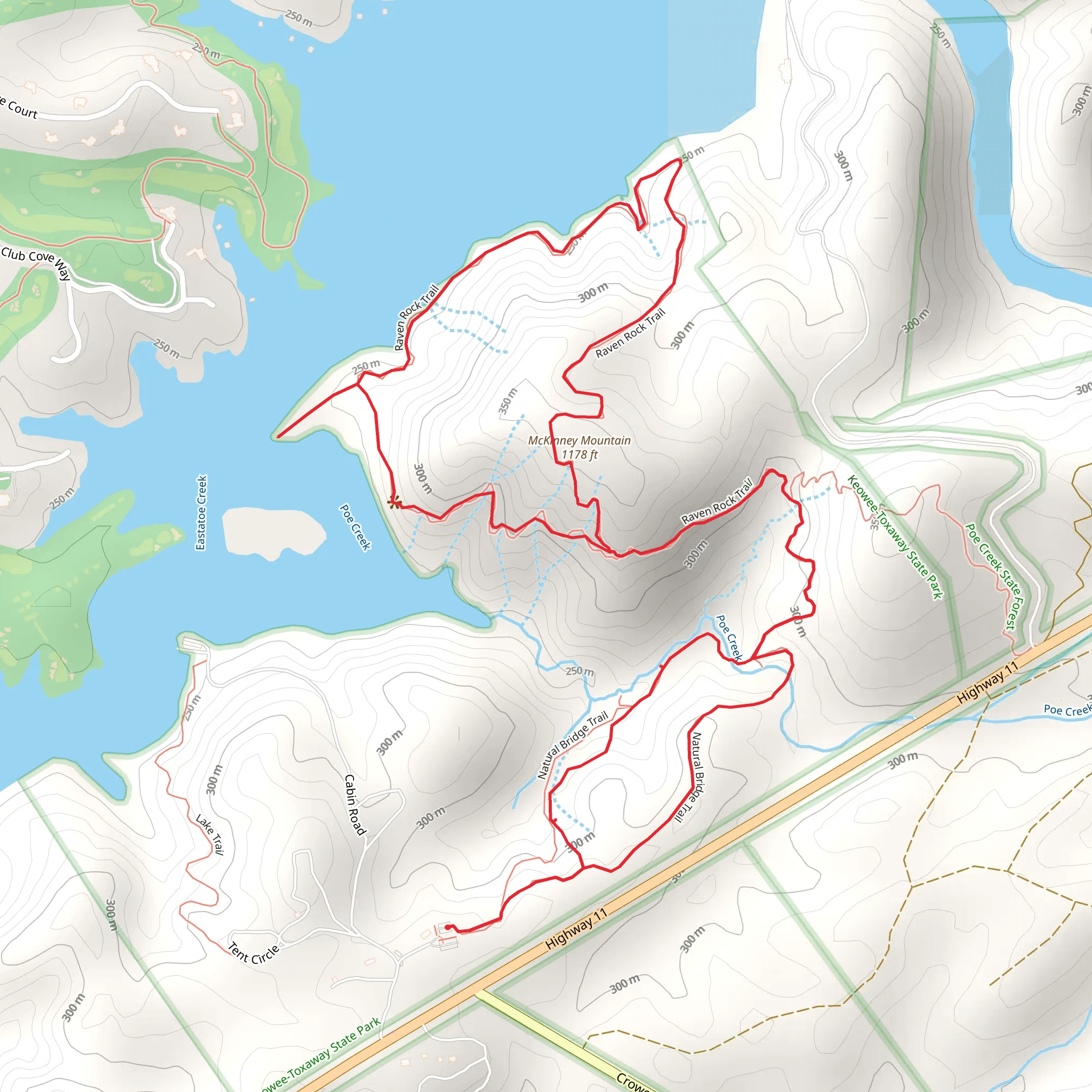 Natural Bridge, Raven Rock and McKinney Mountain Loop Trail mobile static map