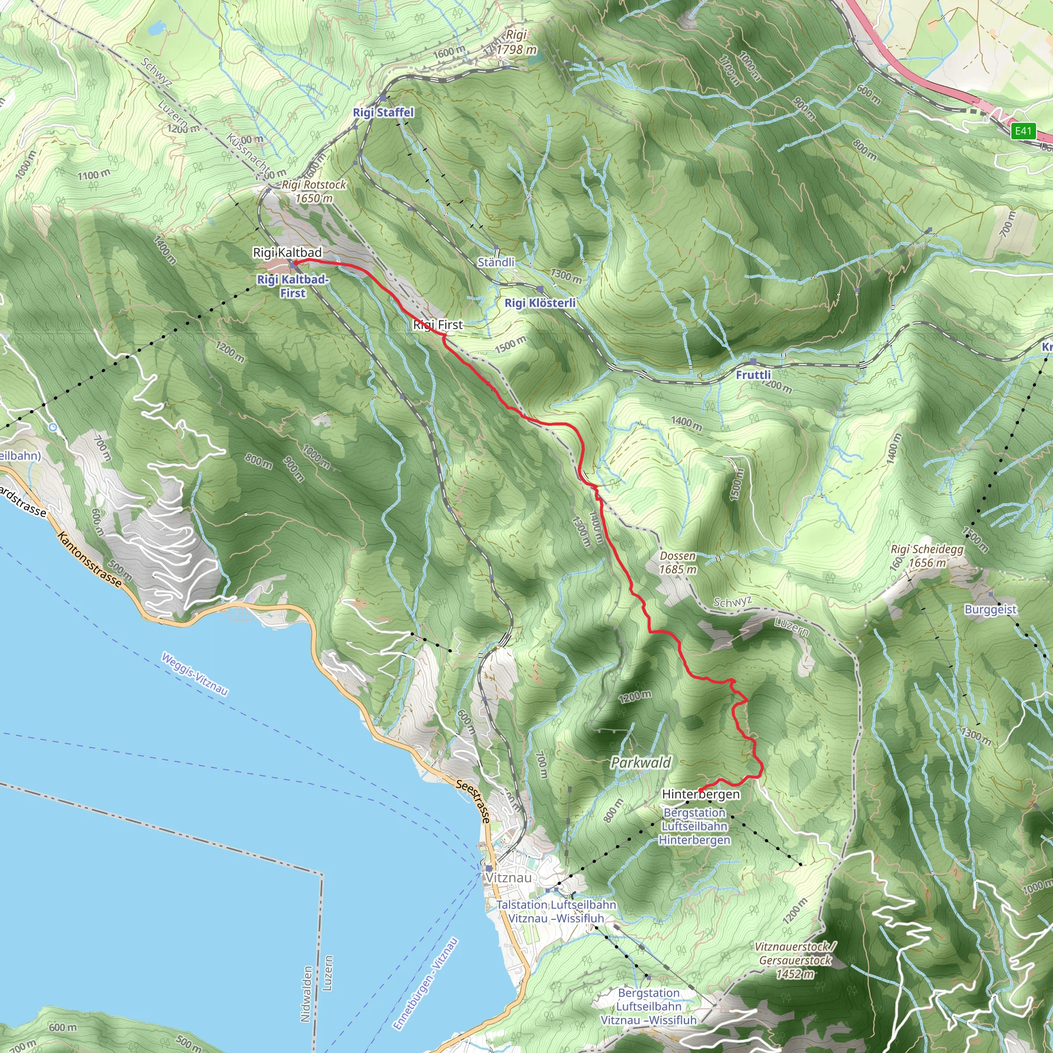 Rigi - The Path of Nature Treasures mobile static map