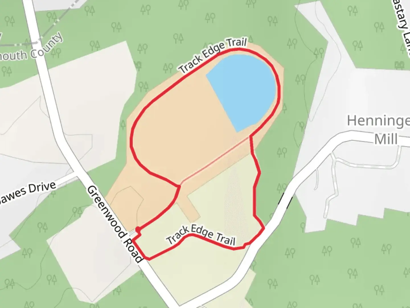 An image depicting the trail Track Edge Loop Trail and its surrounding area.