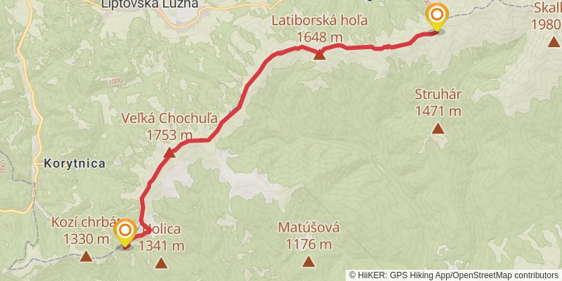 Trans Carpathian Hike stage 18 Map