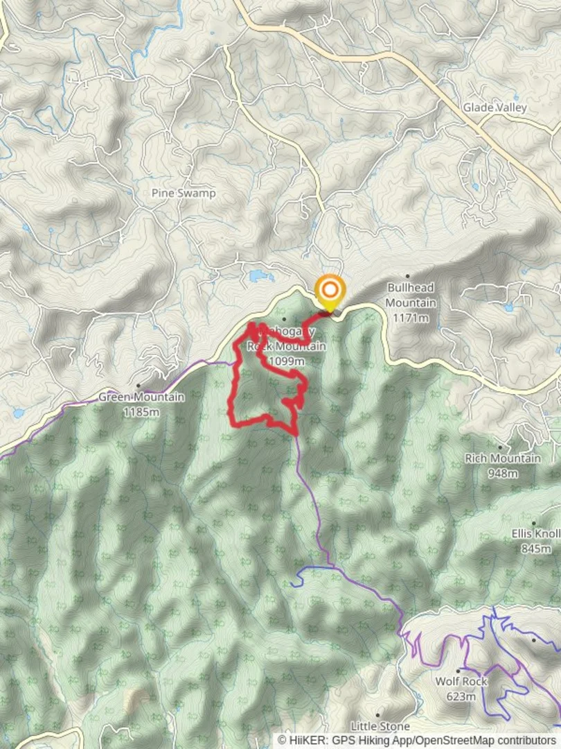 An image depicting the trail Sparta and Mountains-to-Sea Loop Trail and its surrounding area.