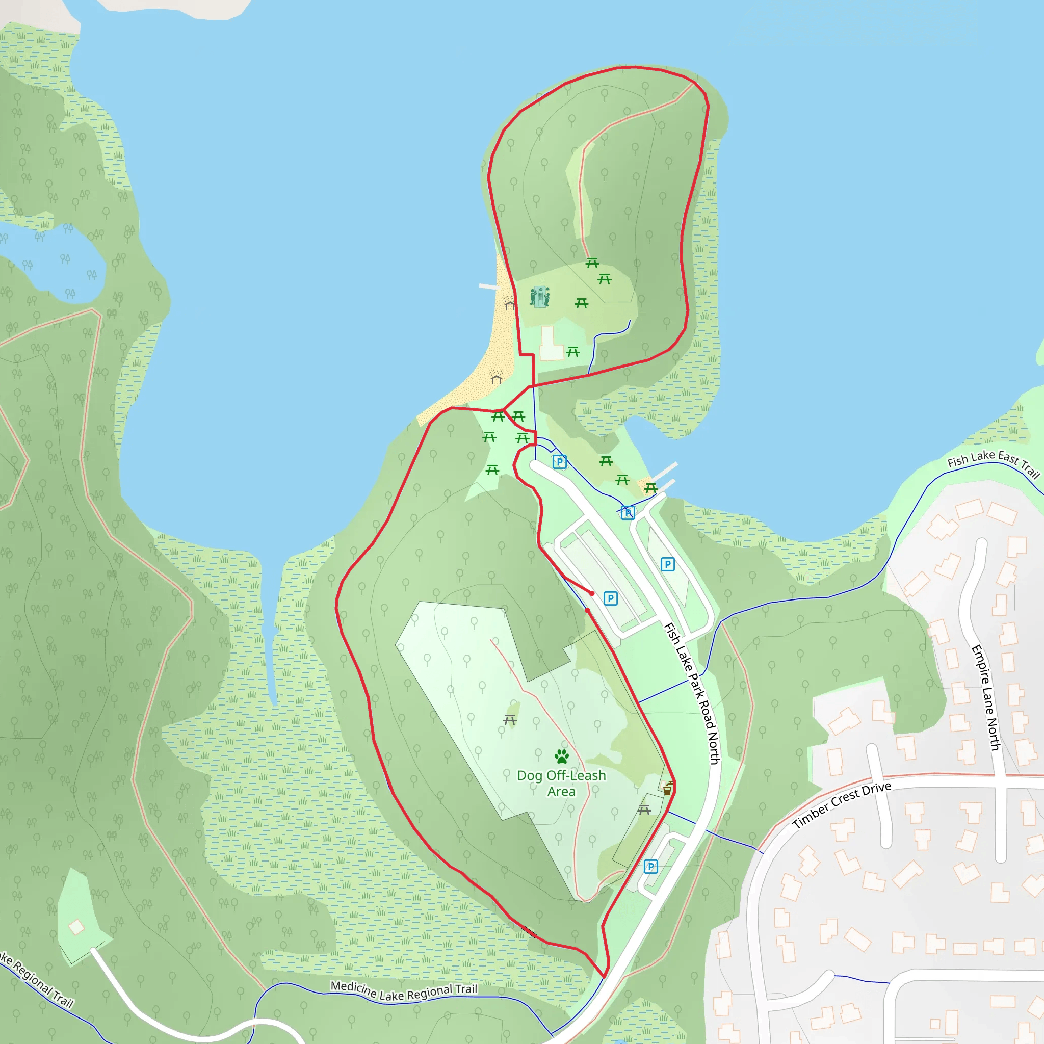 Fish Lake Regional Park Loop - North mobile static map